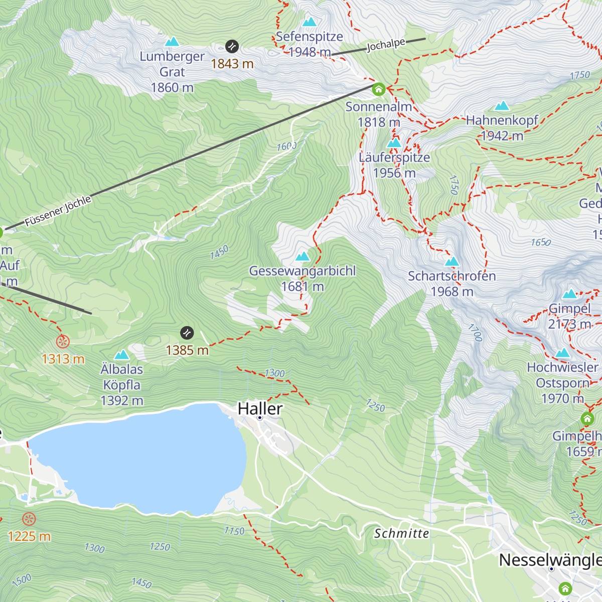 Gessewang-Alpe map