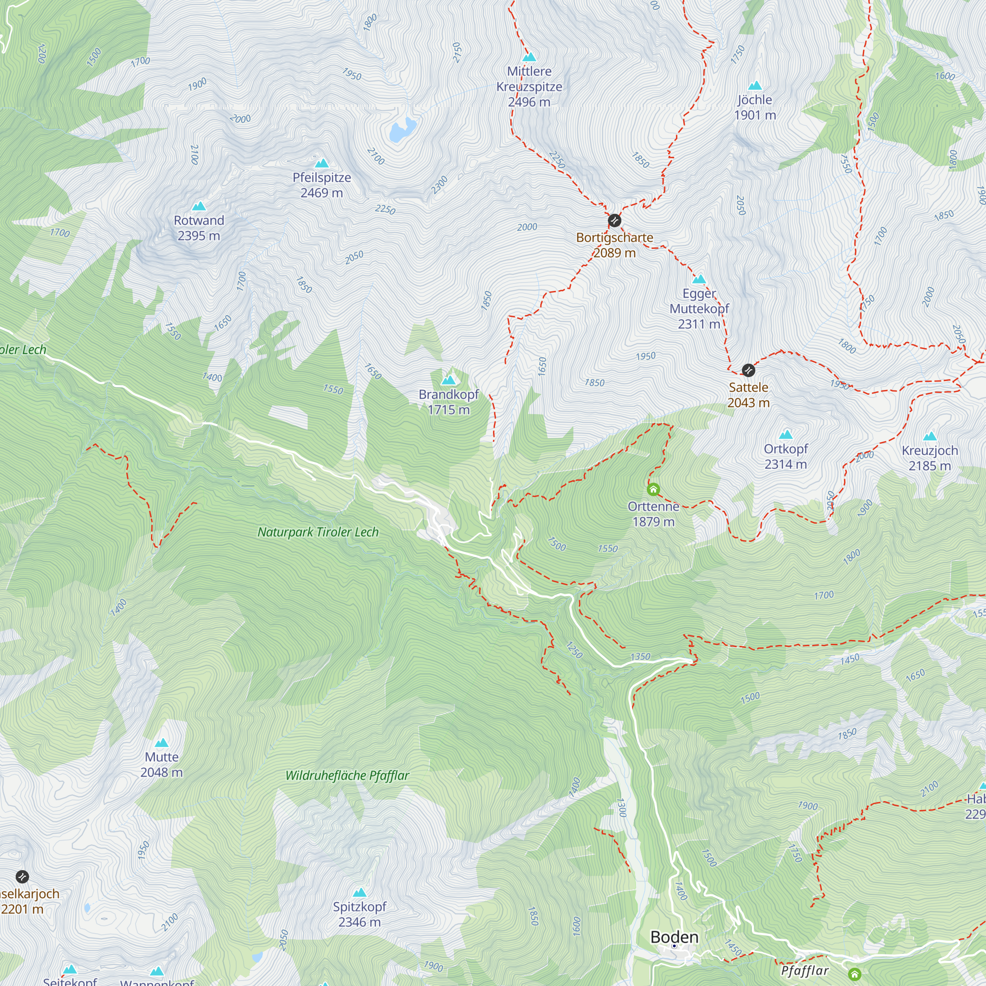 Kreuzspitzhütte map