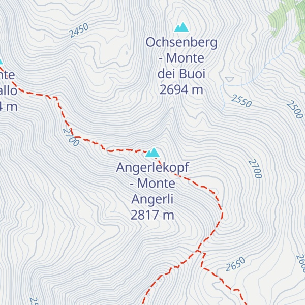 Map of Angerlekopf - Monte Angerli