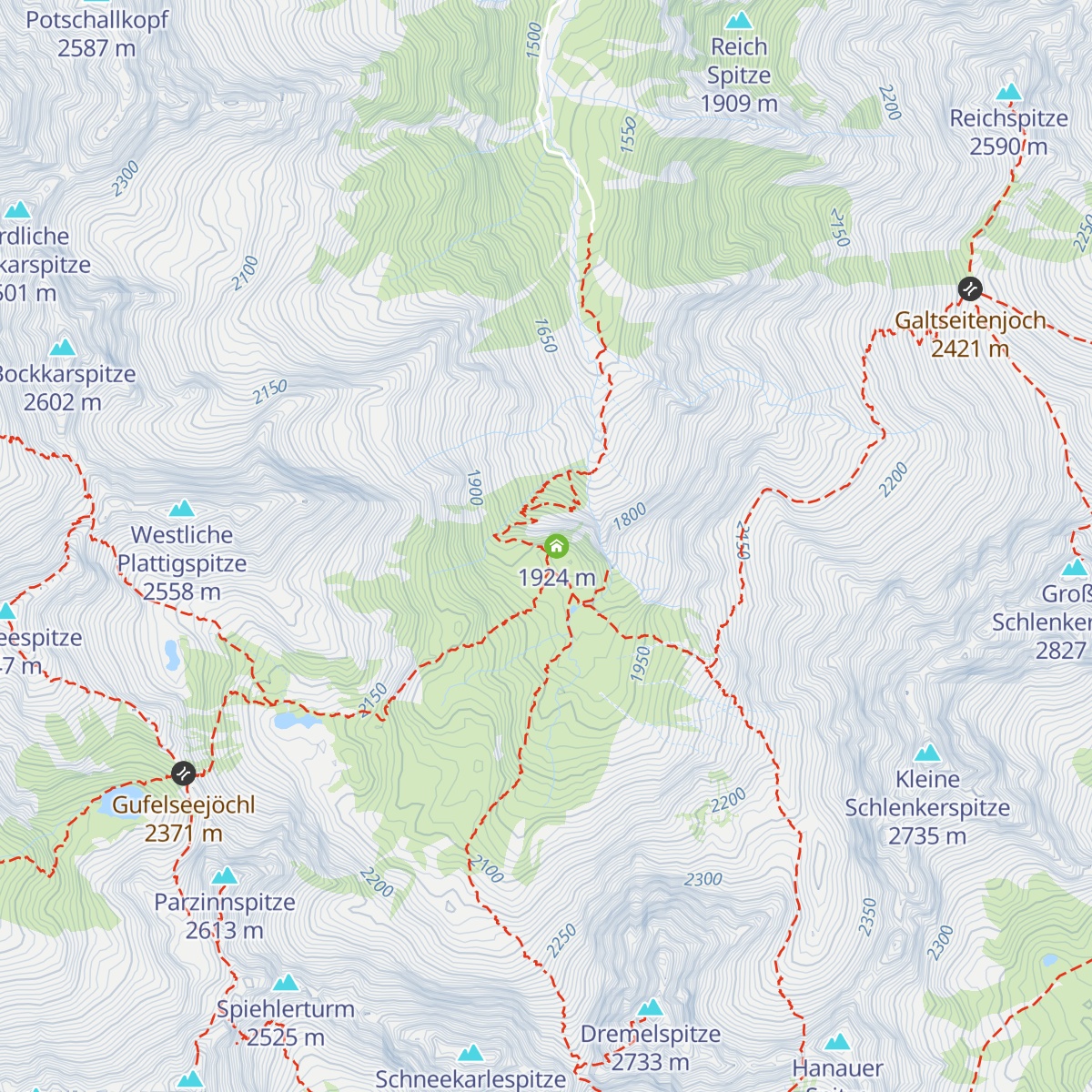 Hanauer Hütte map