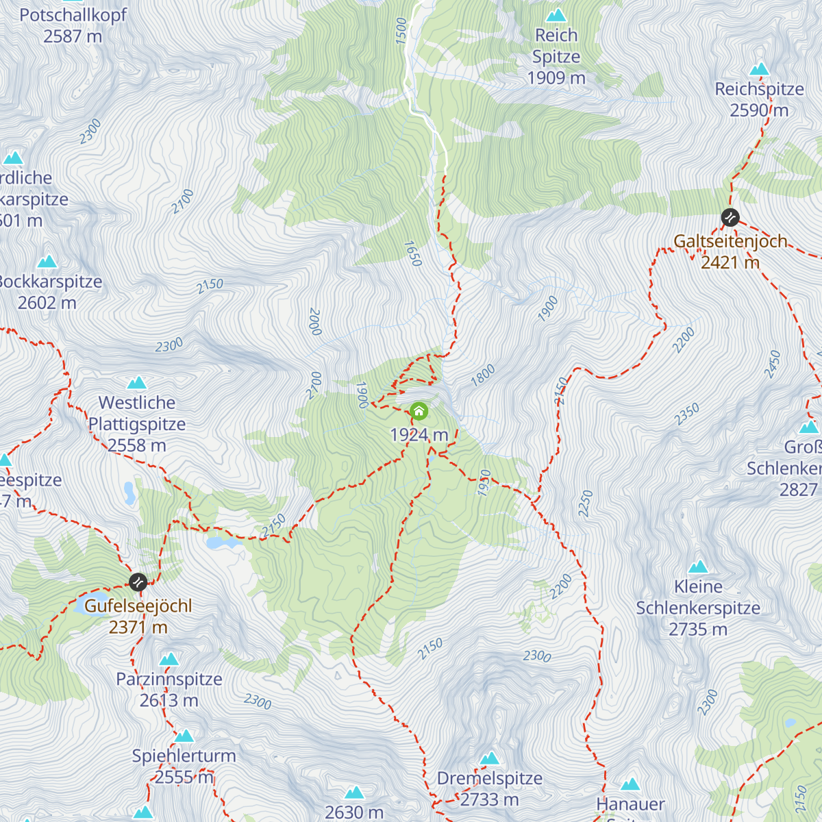 Hanauer Hütte map