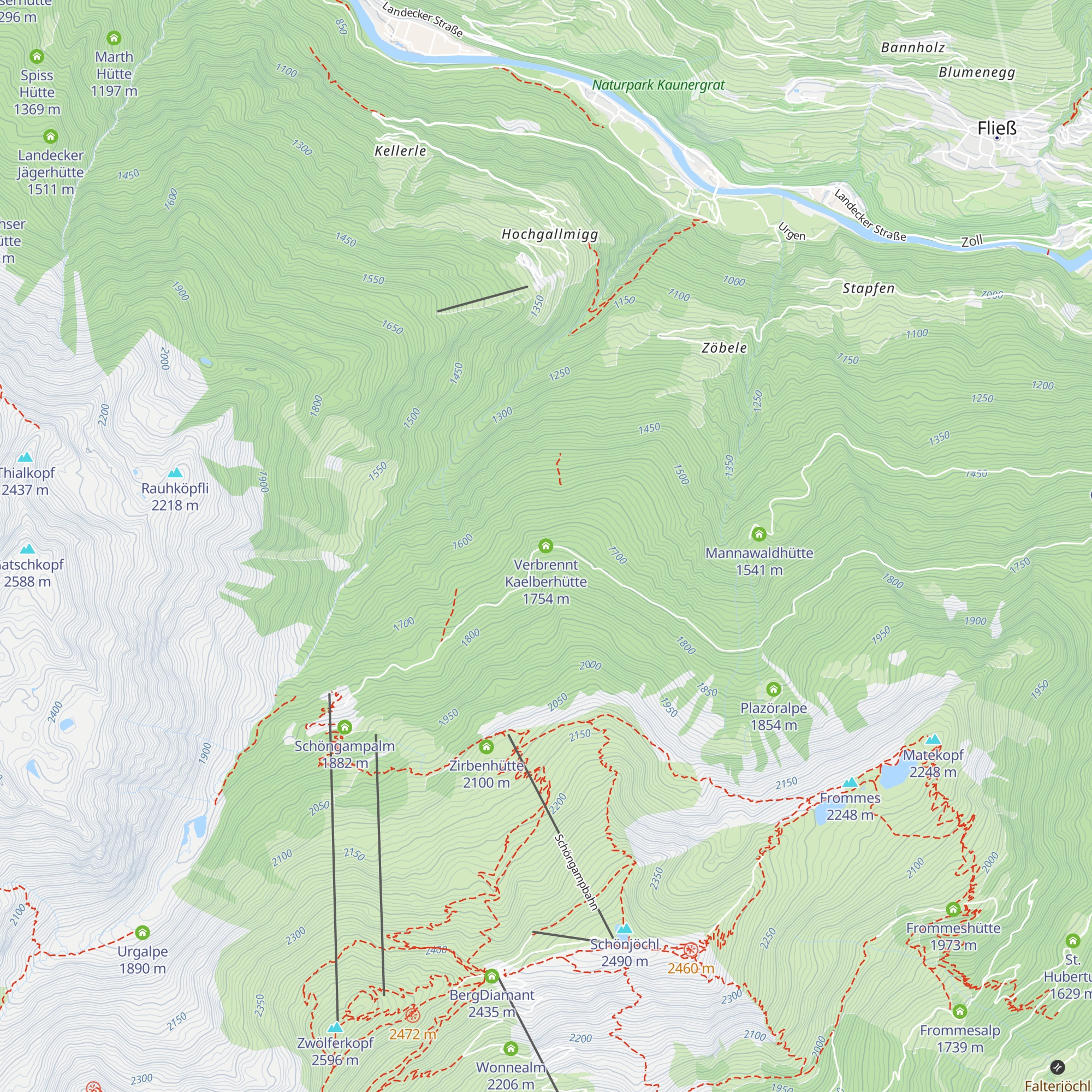 Verbrennt Kaelberhütte map
