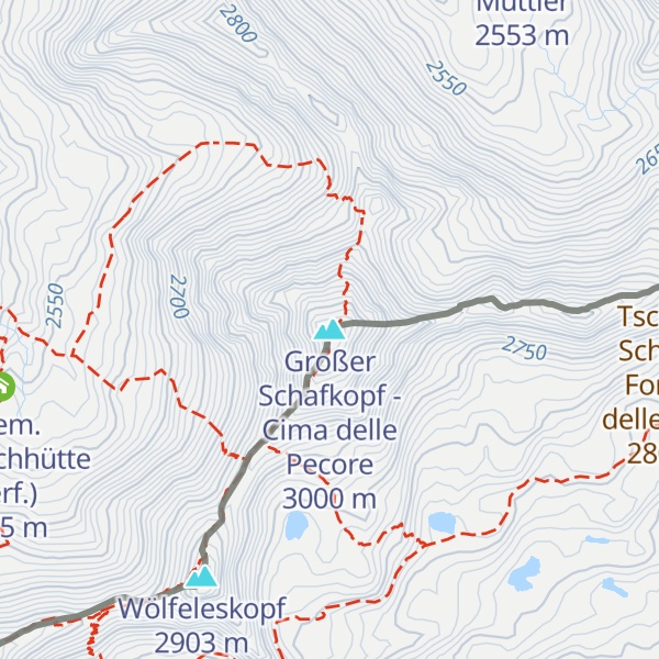 Map of Großer Schafkopf - Cima delle Pecore