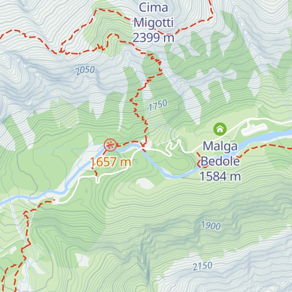 Map of Rifugio Adamello Collini al Bedole