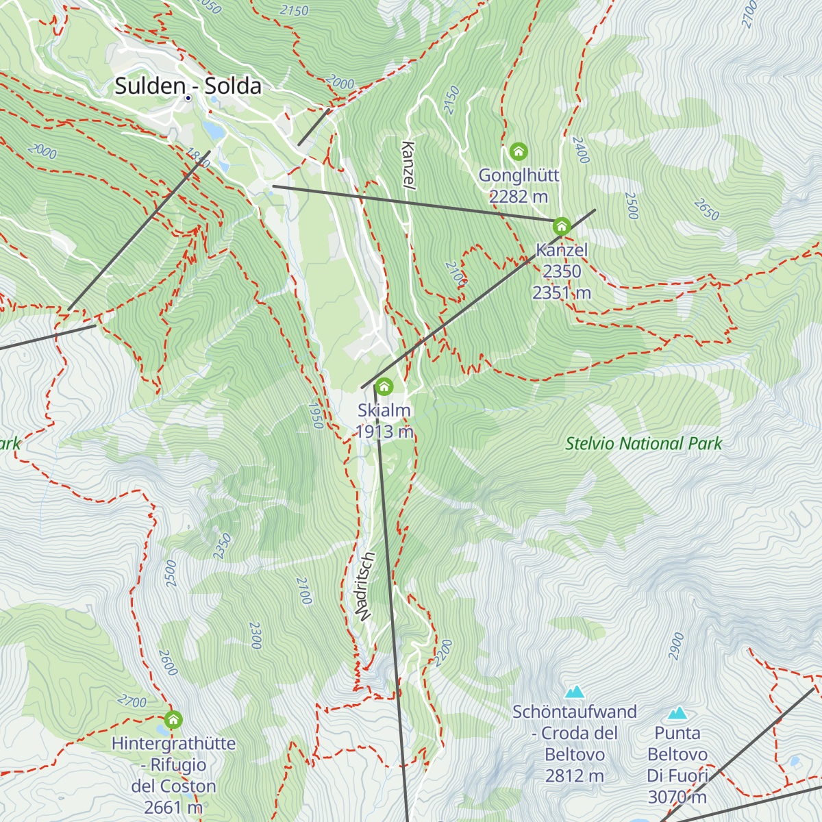 Zivilschutzzentrum Sulden - Centro Protezione Civile Solda map