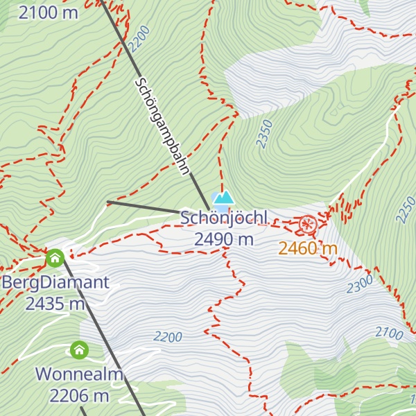 Map of Bergstation Schöngampbahn 2501m