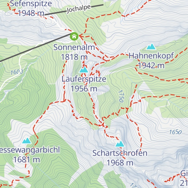 Map of Haller Schrofen