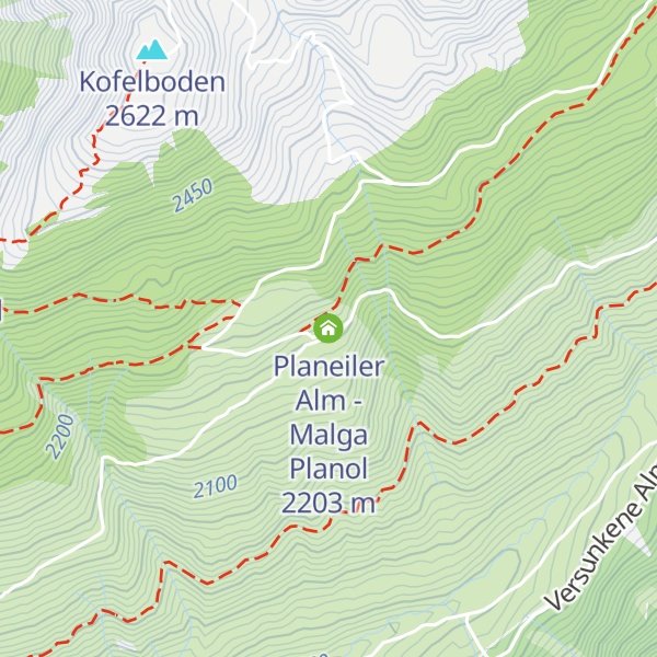 Map of Planeiler Alm - Malga Planol
