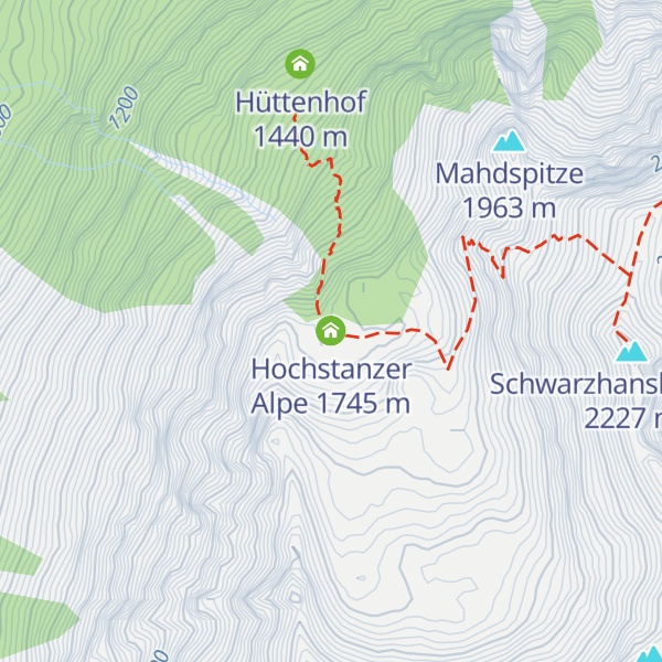 Map of Hochstanzer Alpe