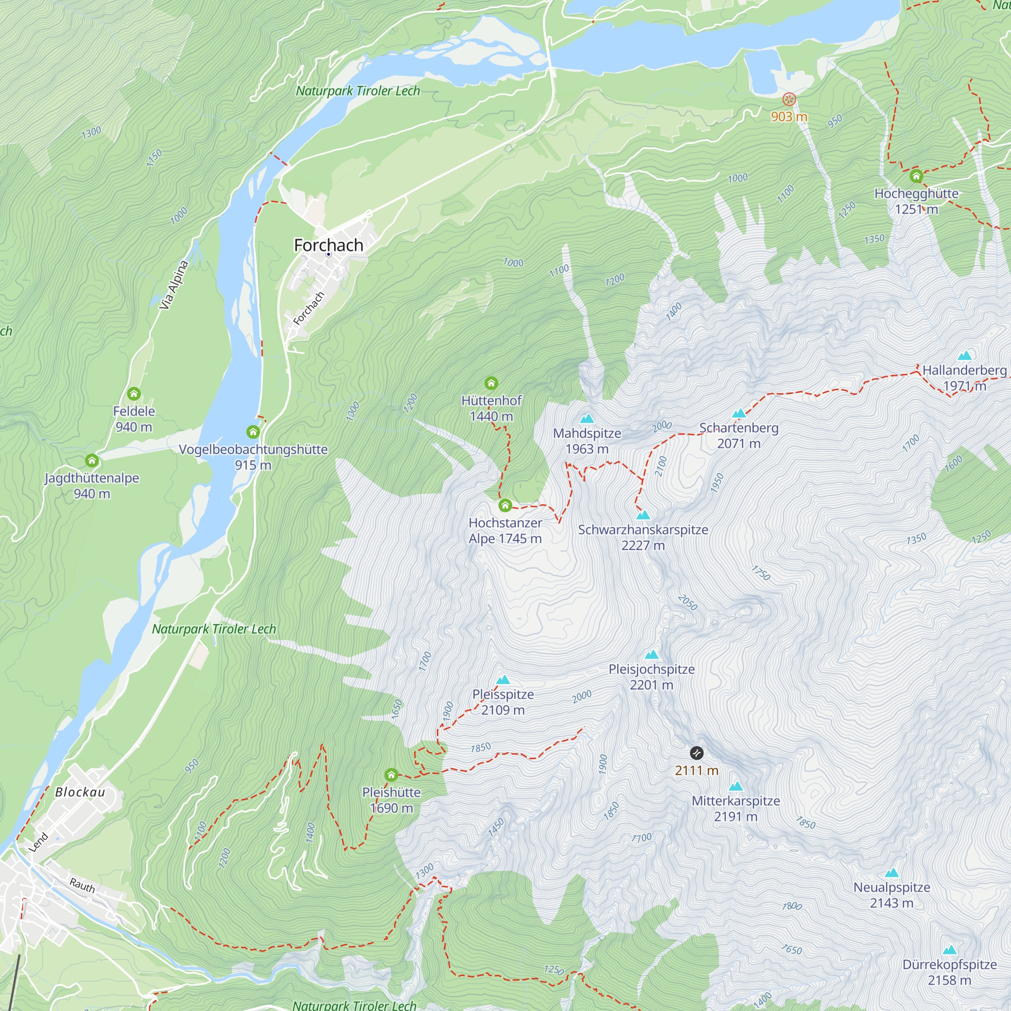 Hochstanzer Alpe map