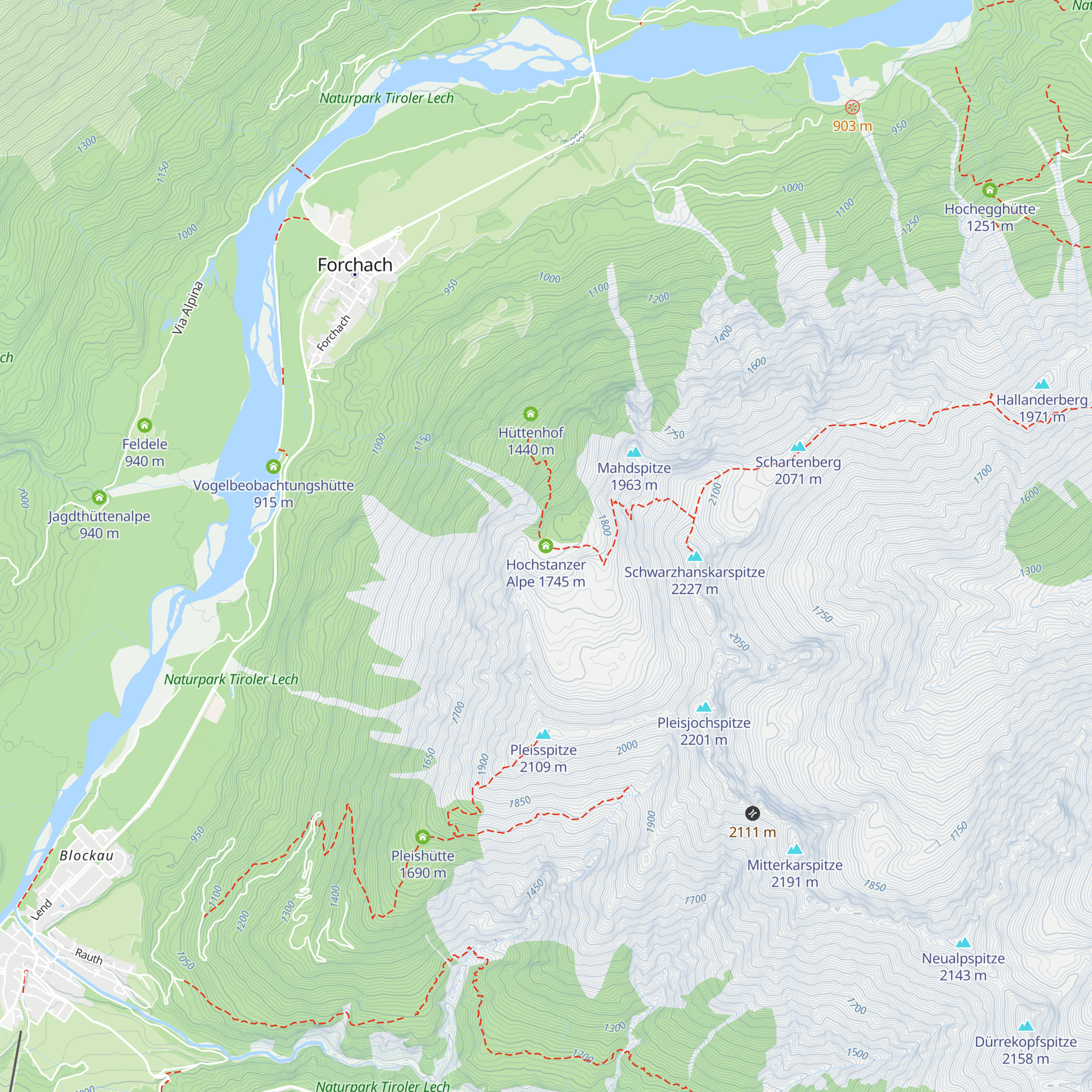 Hochstanzer Alpe map