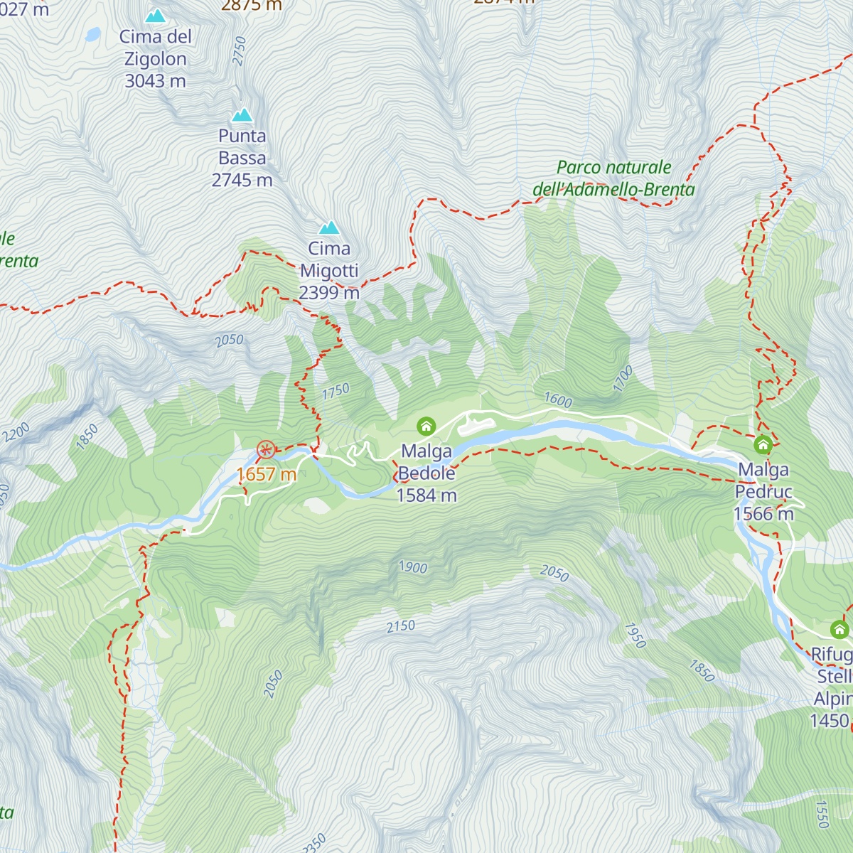 Malga Bedole map