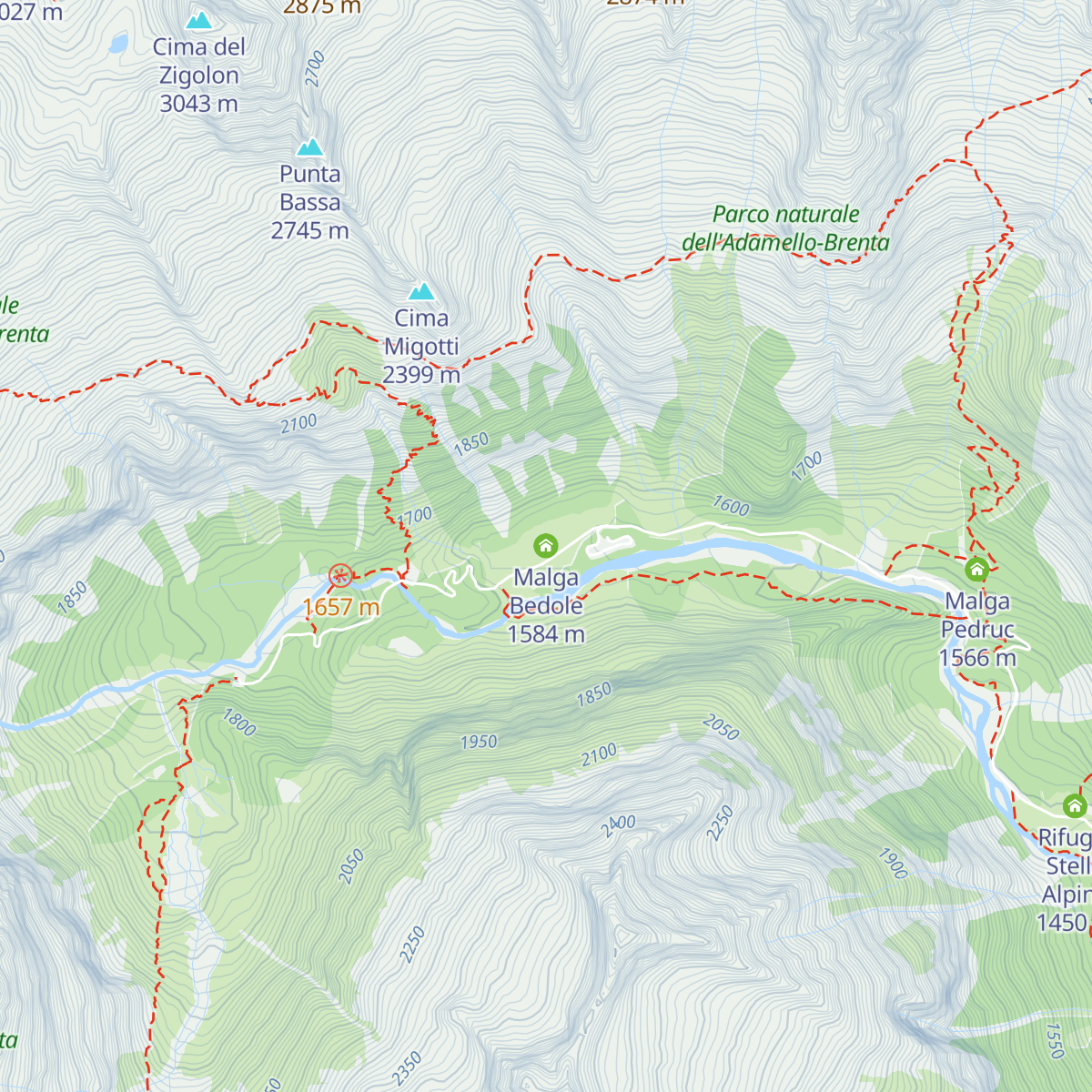 Malga Bedole map