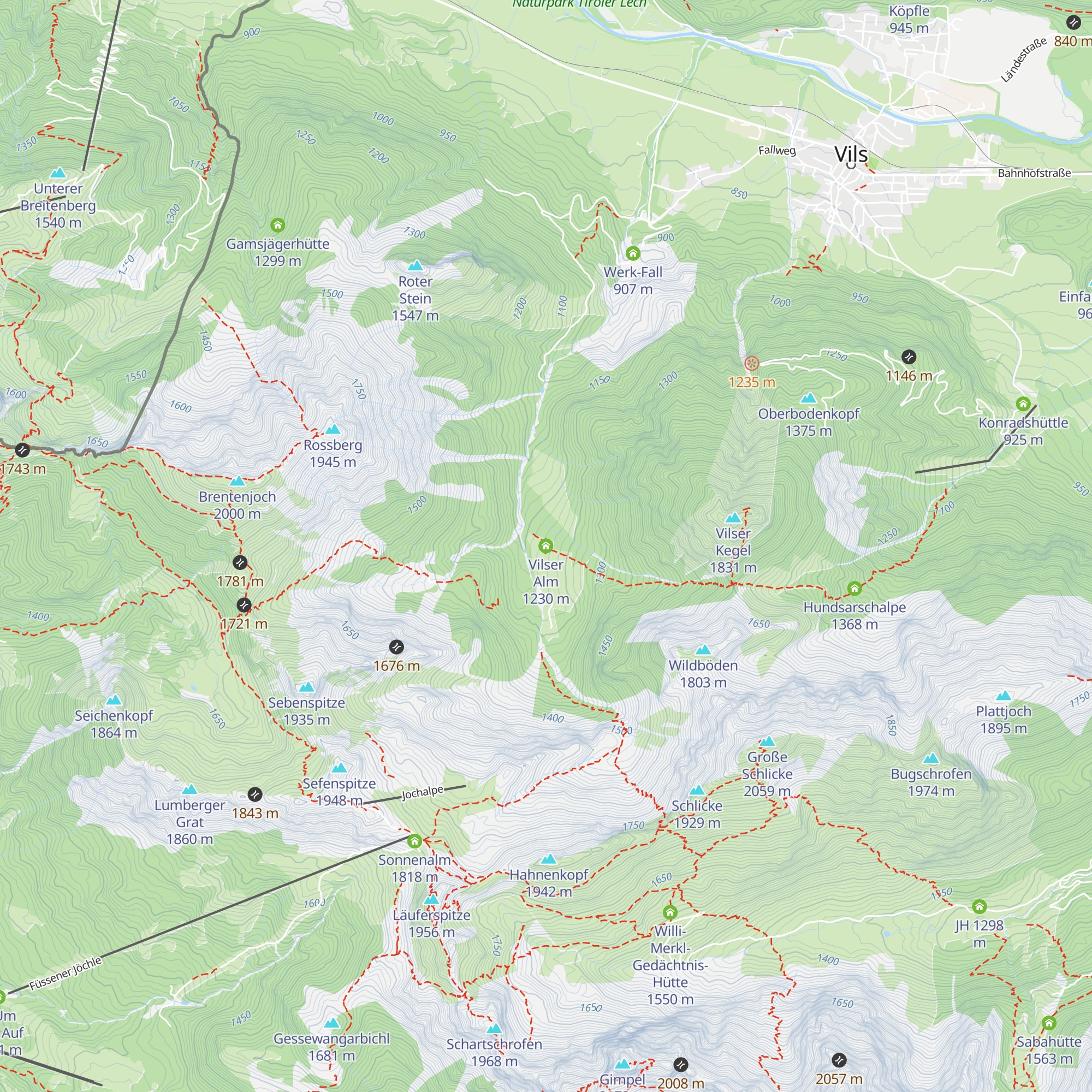 Vilser Alm map