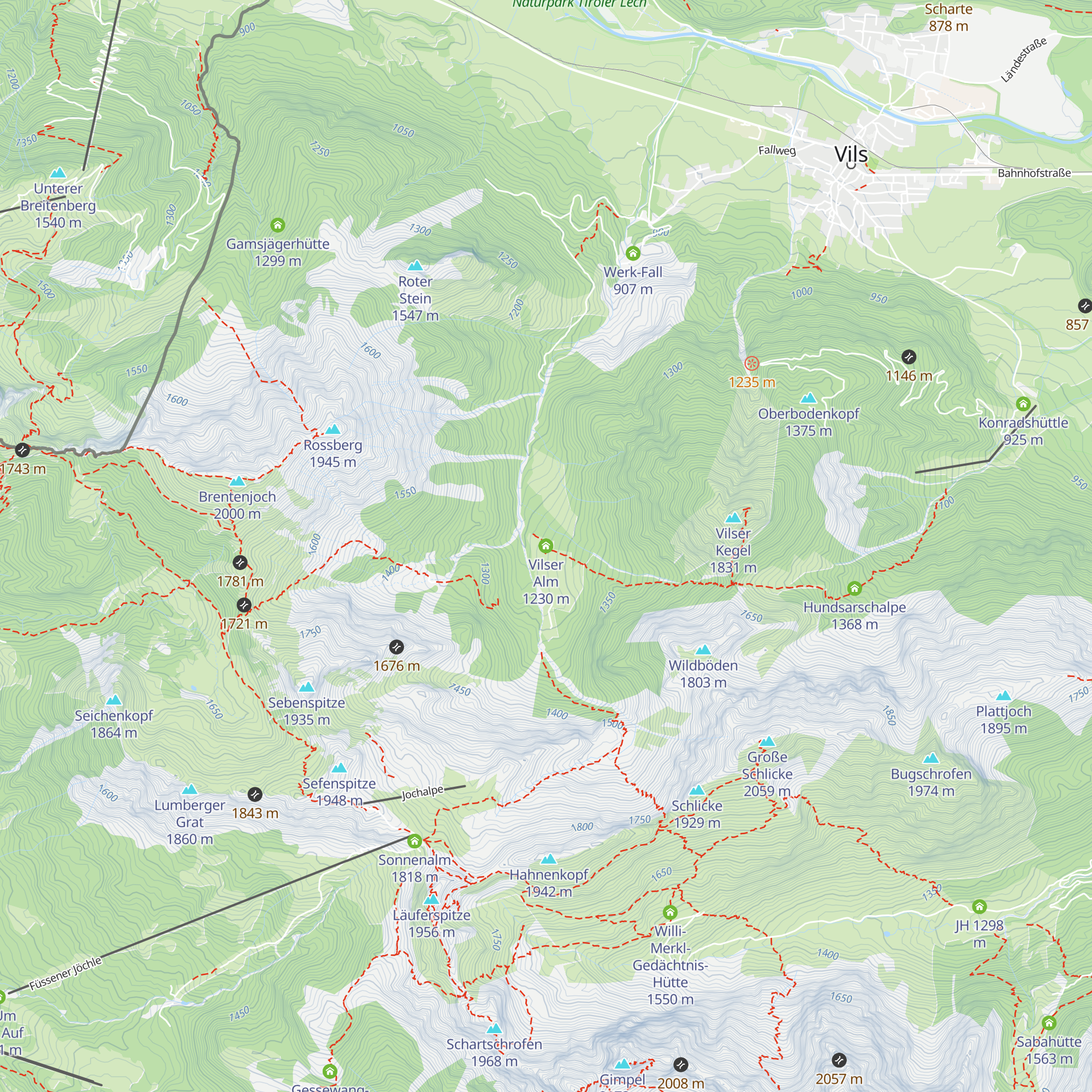 Vilser Alm map