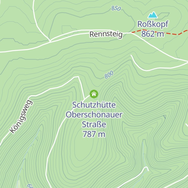 Map of Schutzhütte Oberschönauer Straße