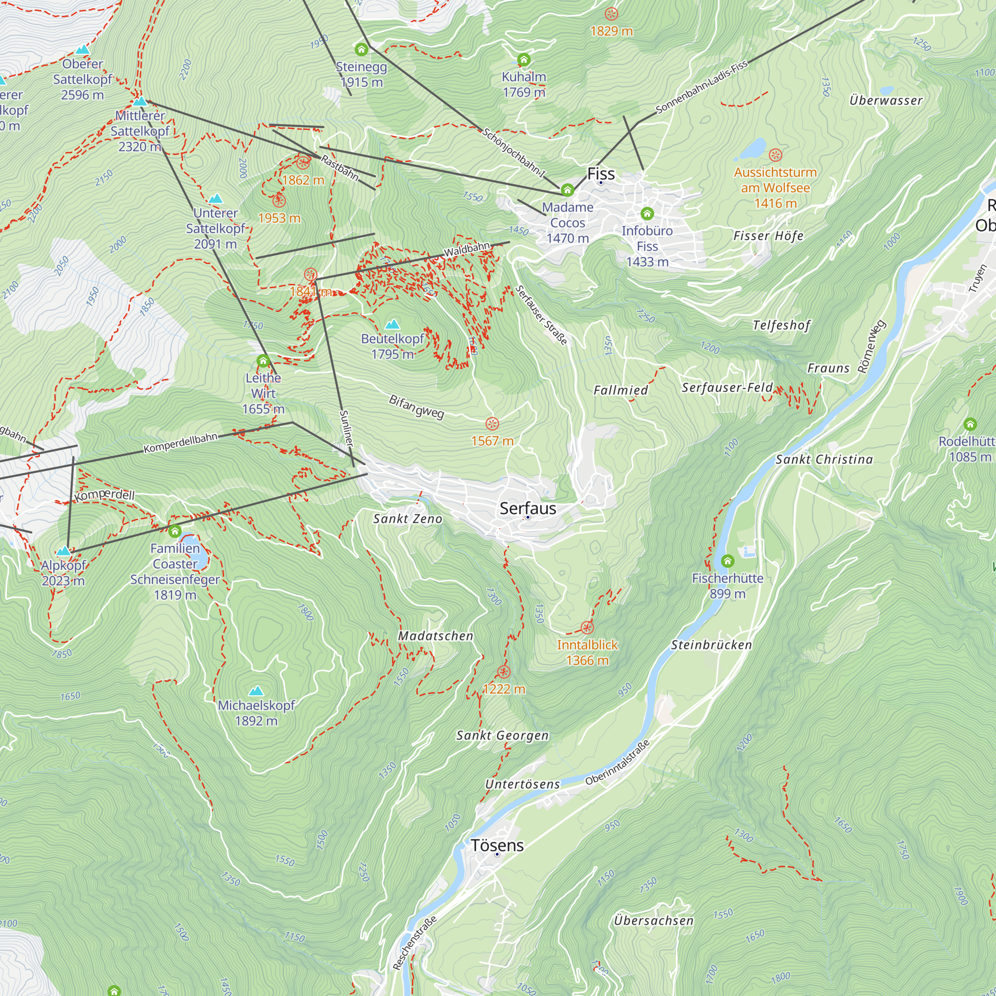 Infobüro Serfaus map