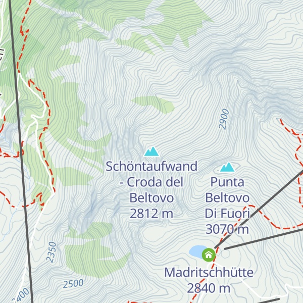 Map of Schöntaufwand - Croda del Beltovo