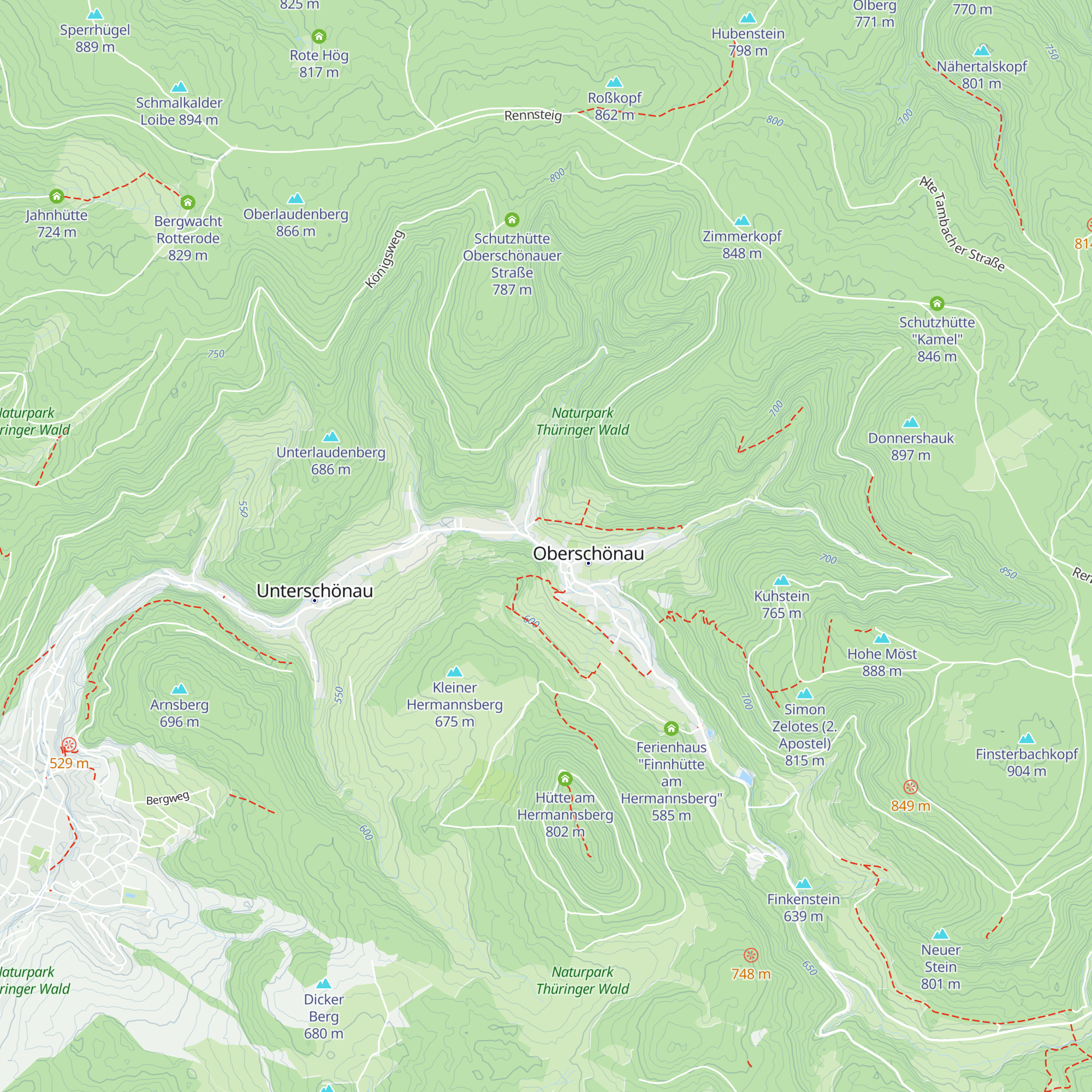 Tourist-Information Oberschönau map