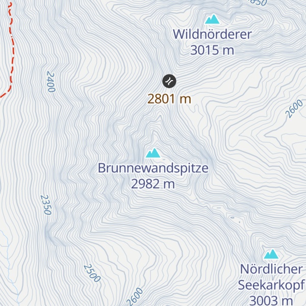 Map of Brunnewandspitze