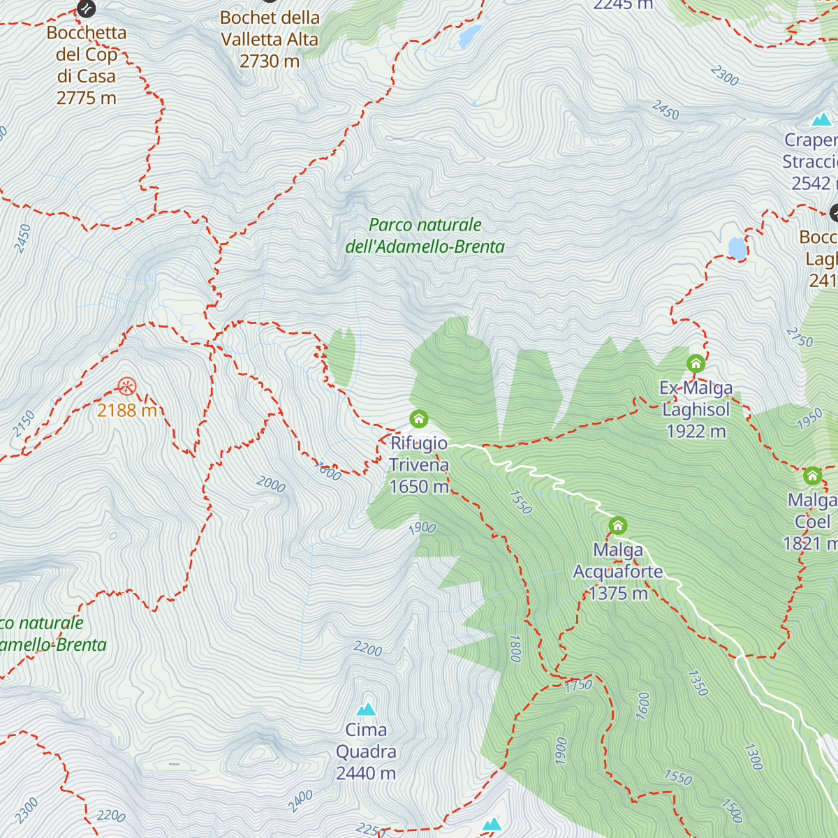 Rifugio Trivena map
