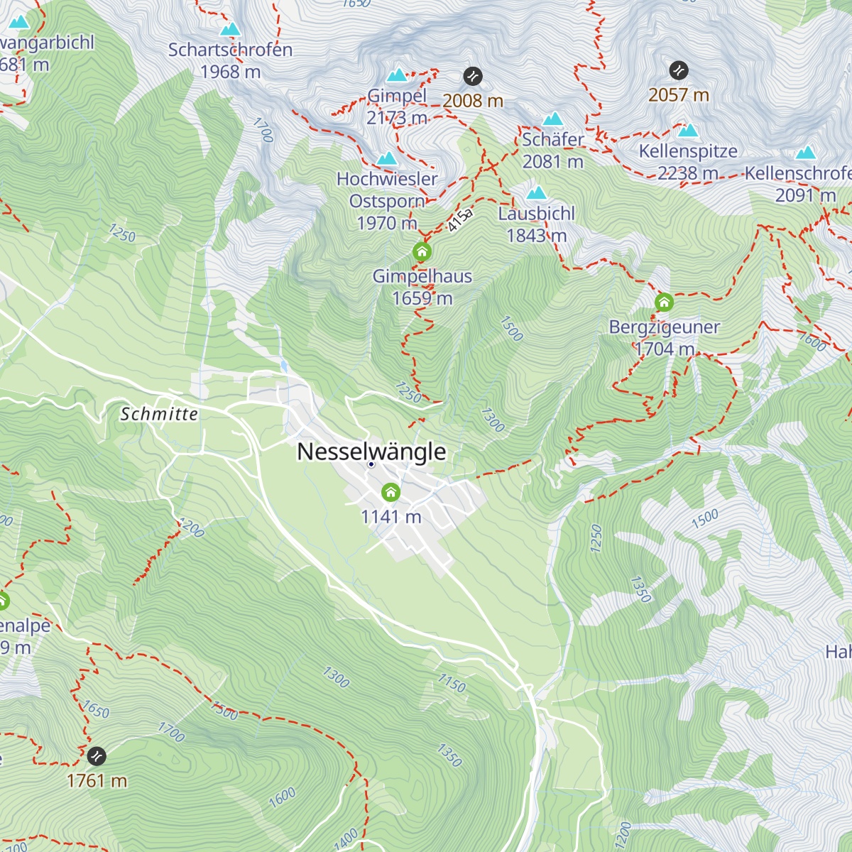 Talstation Tannheimer Hütte map