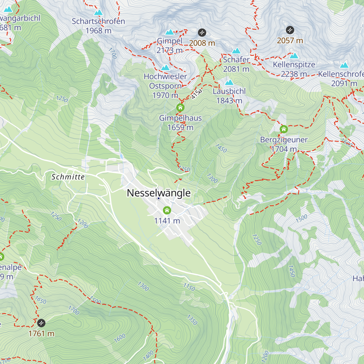Talstation Tannheimer Hütte map
