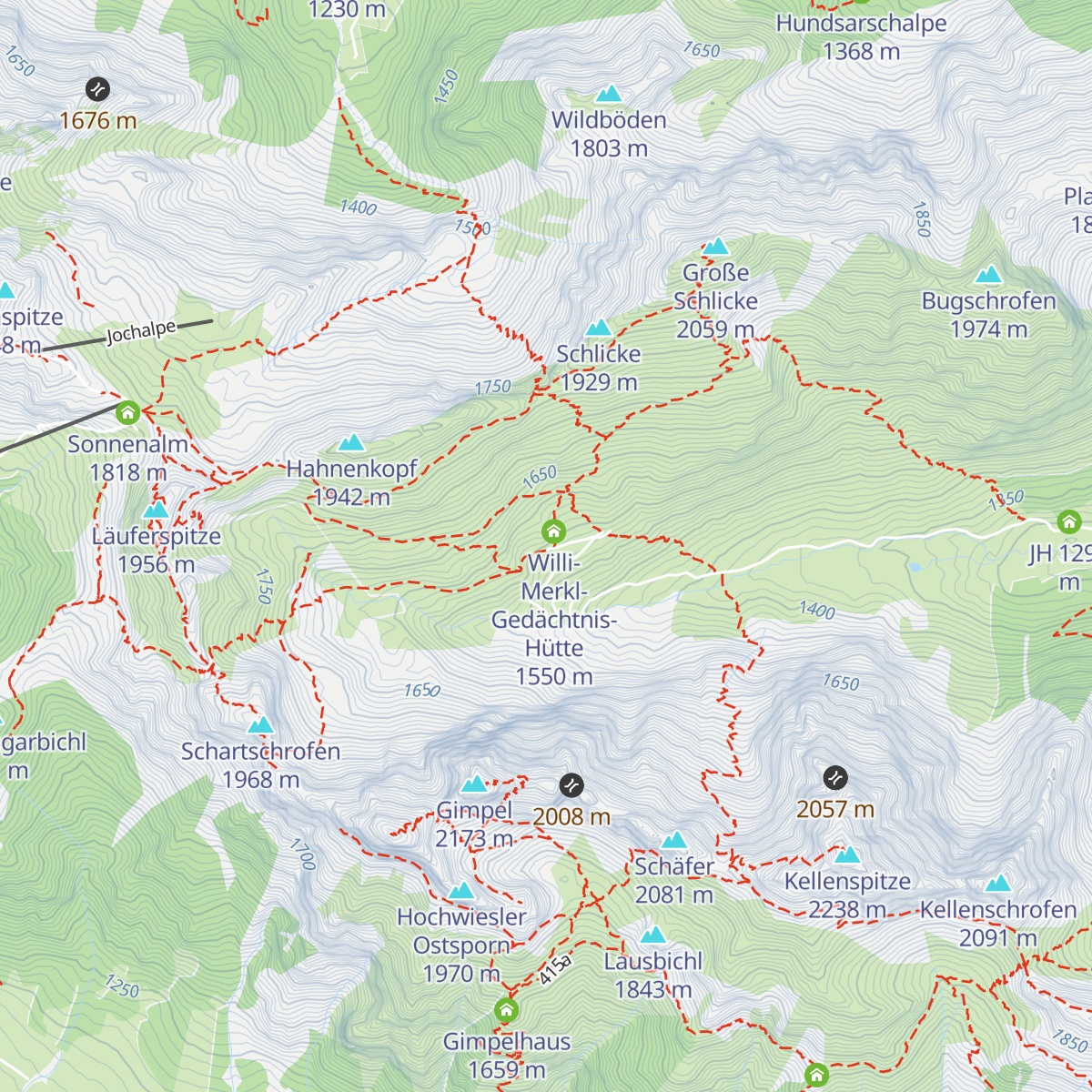 Füssener Hütte map