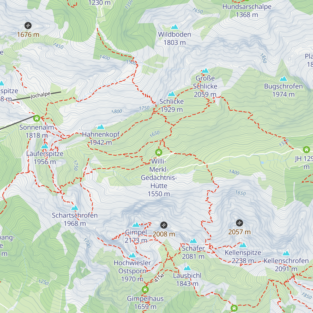 Füssener Hütte map