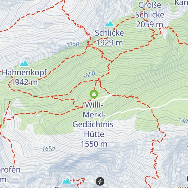 Map of Willi-Merkl-Gedächtnis-Hütte