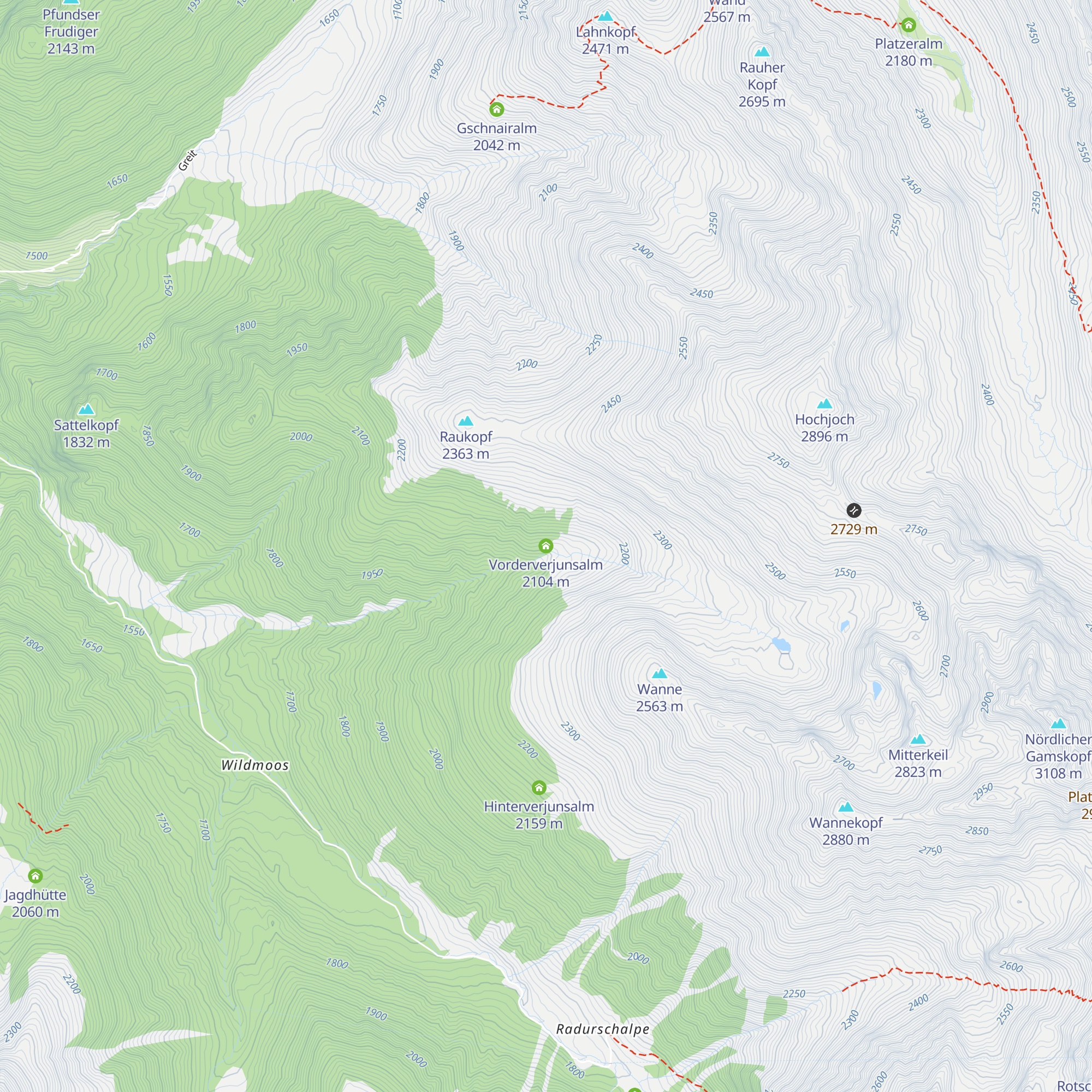Vorderverjunsalm map
