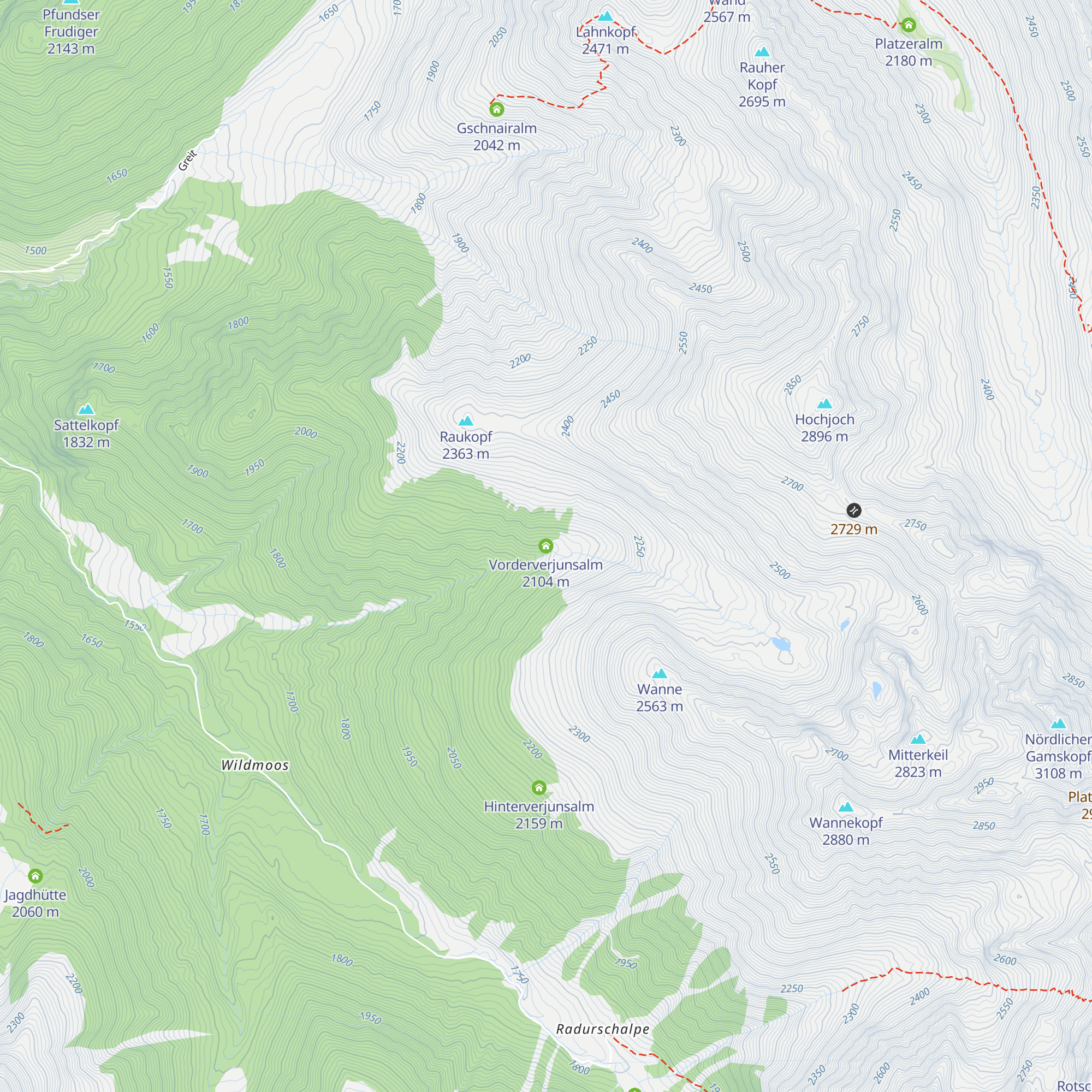 Vorderverjunsalm map