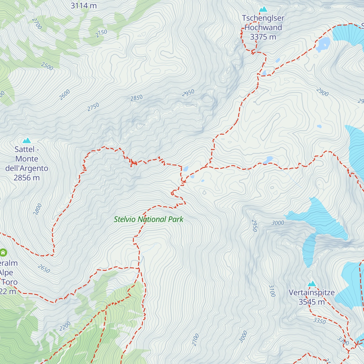 Düsseldorfer Hütte (Zaytalhütte) - Rifugio Serristori map