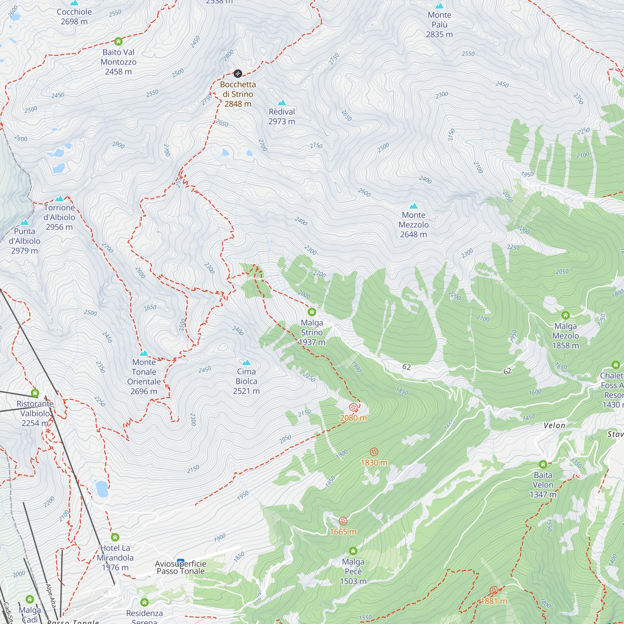 Malga Strino map