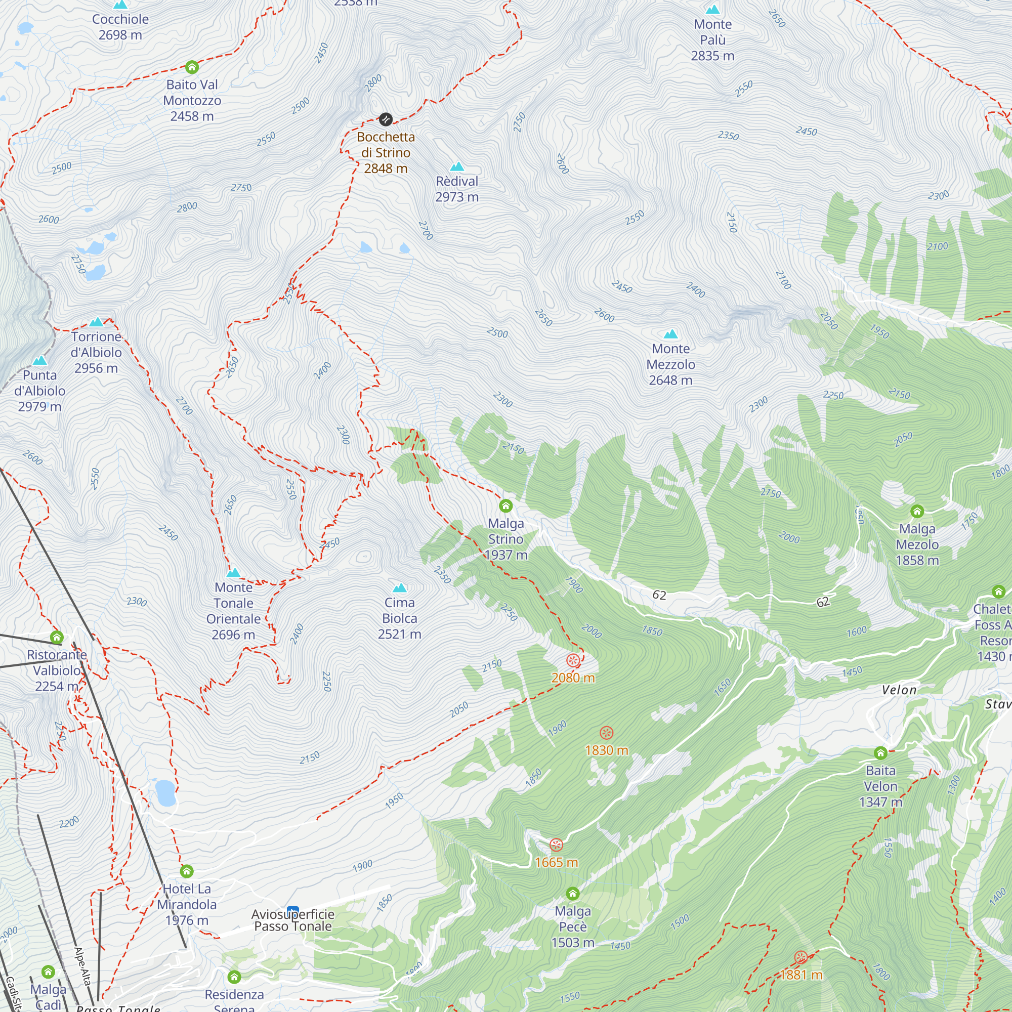 Malga Strino map