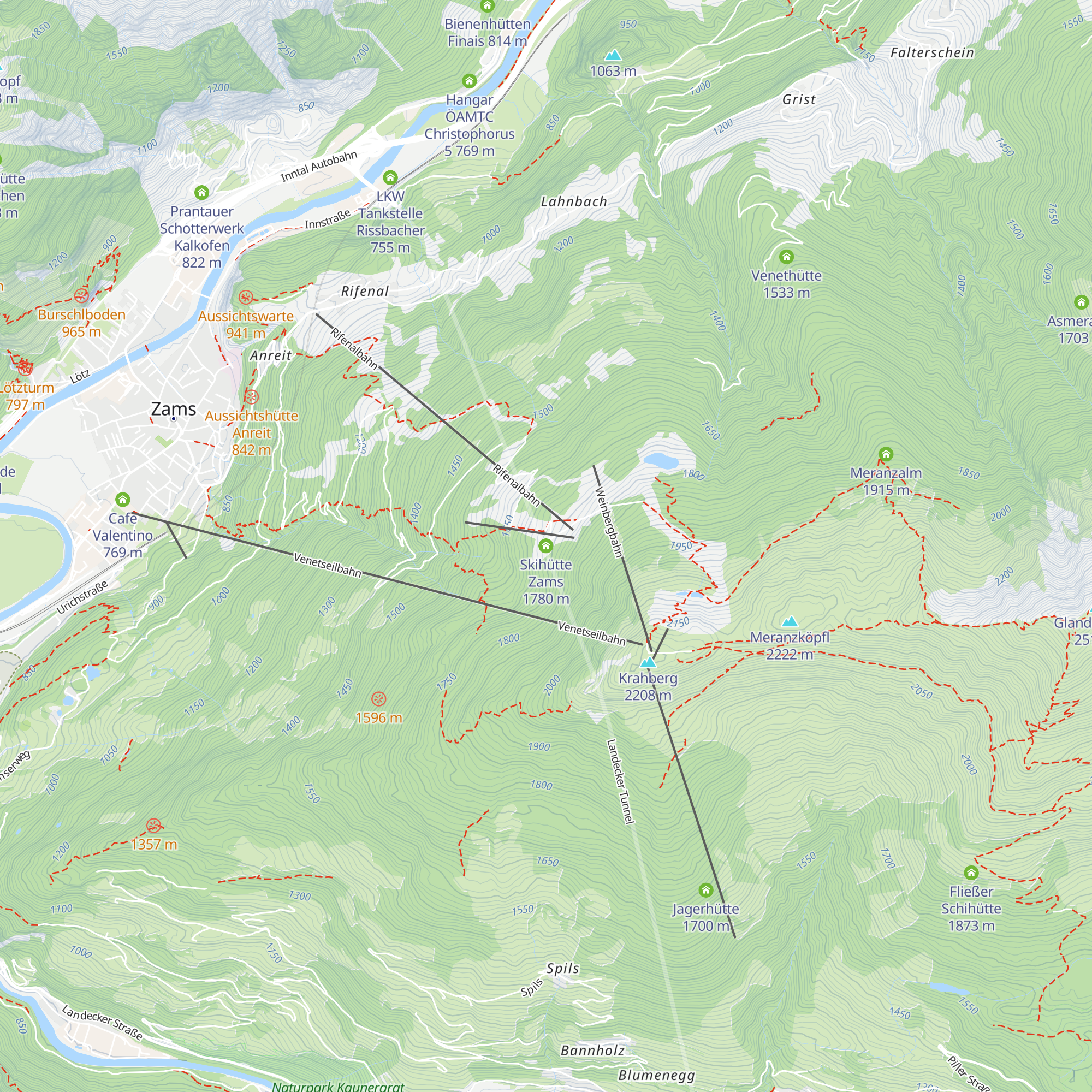 Skihütte Zams map