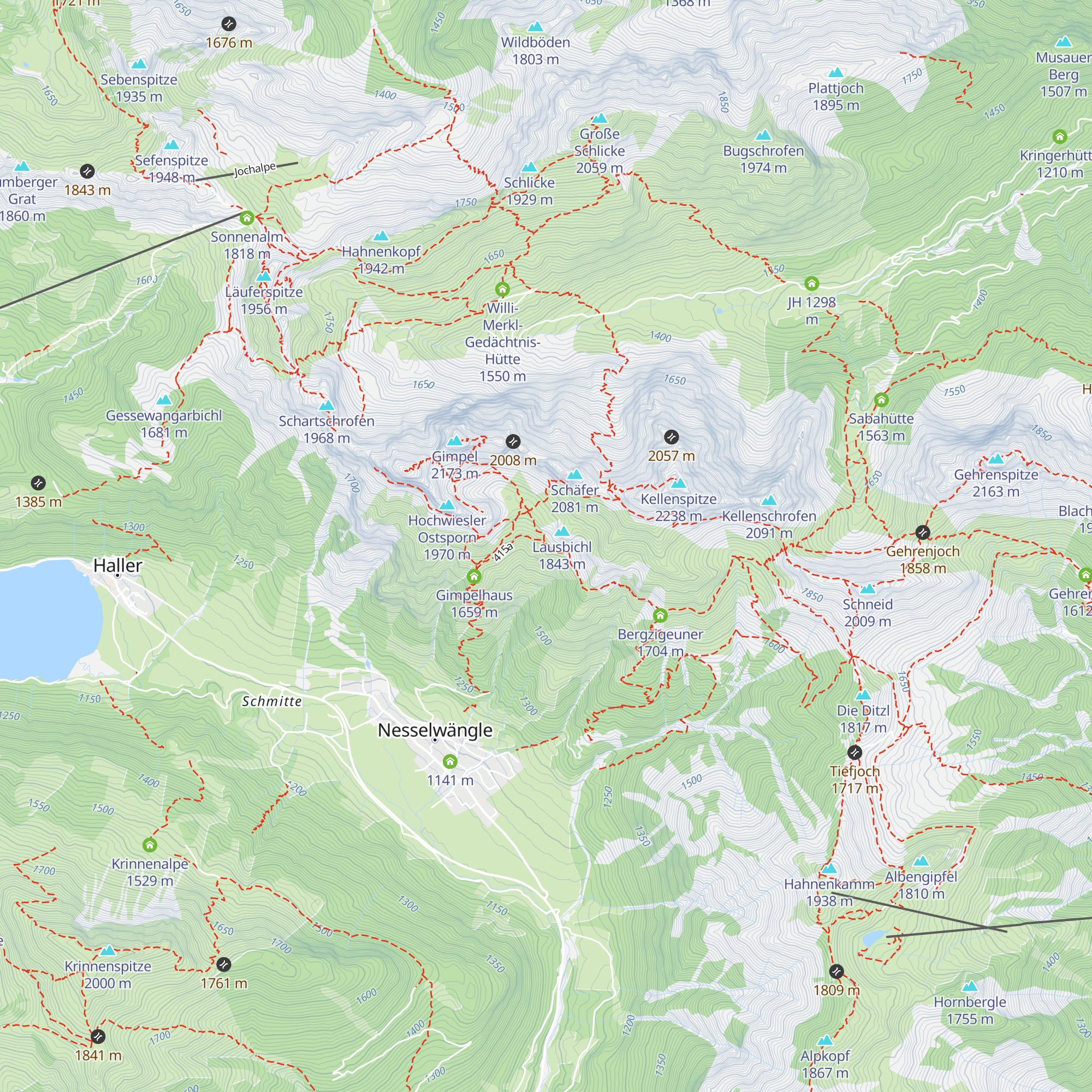 Tannheimer Hütte map