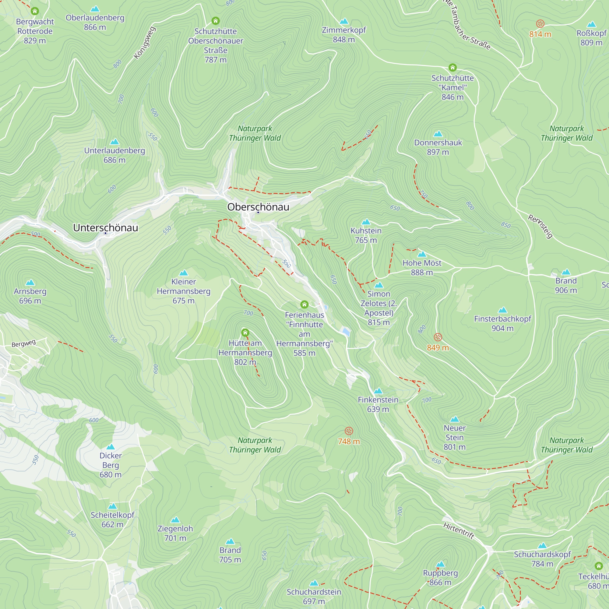 Ferienhaus "Finnhütte am Hermannsberg" map