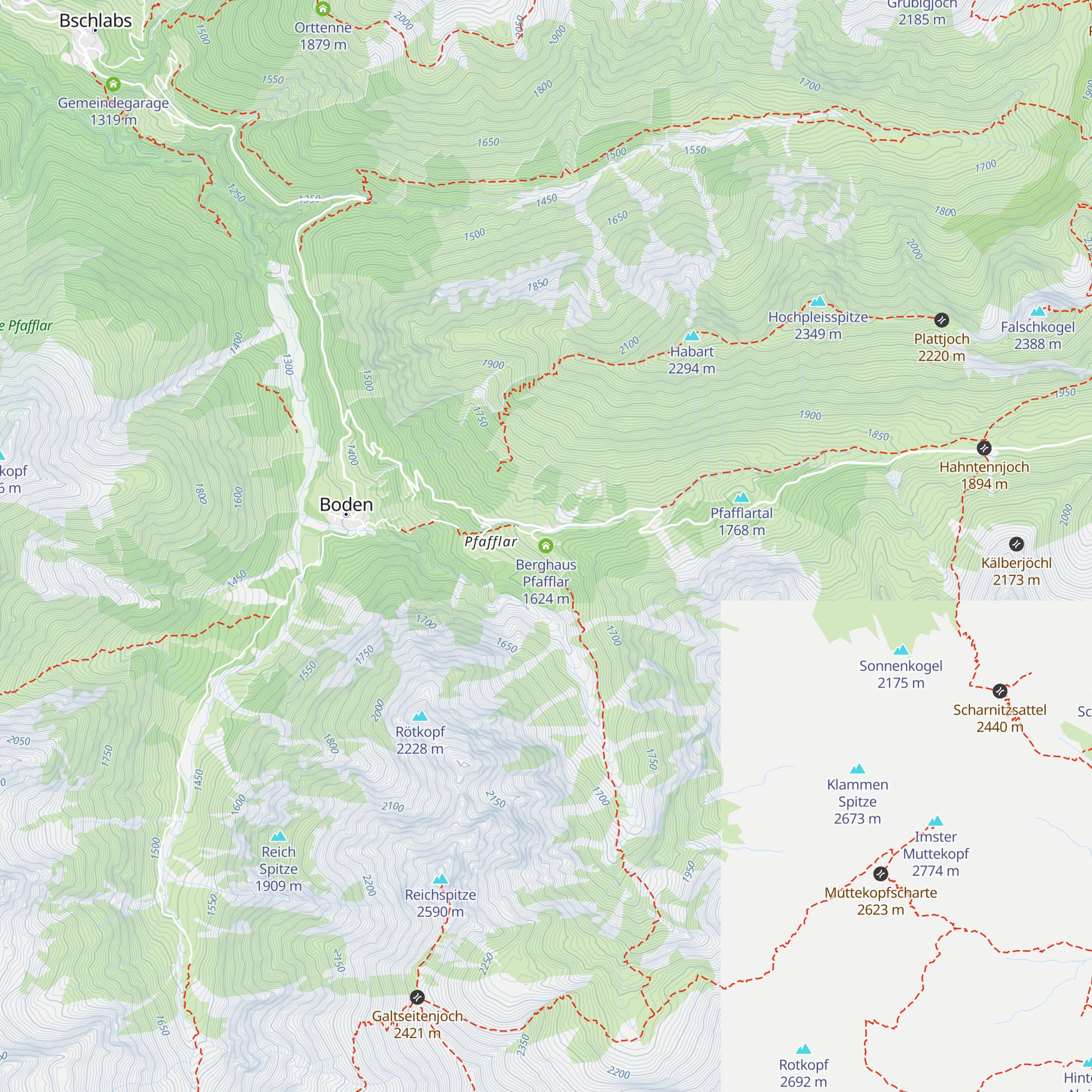 Berghaus Pfafflar map