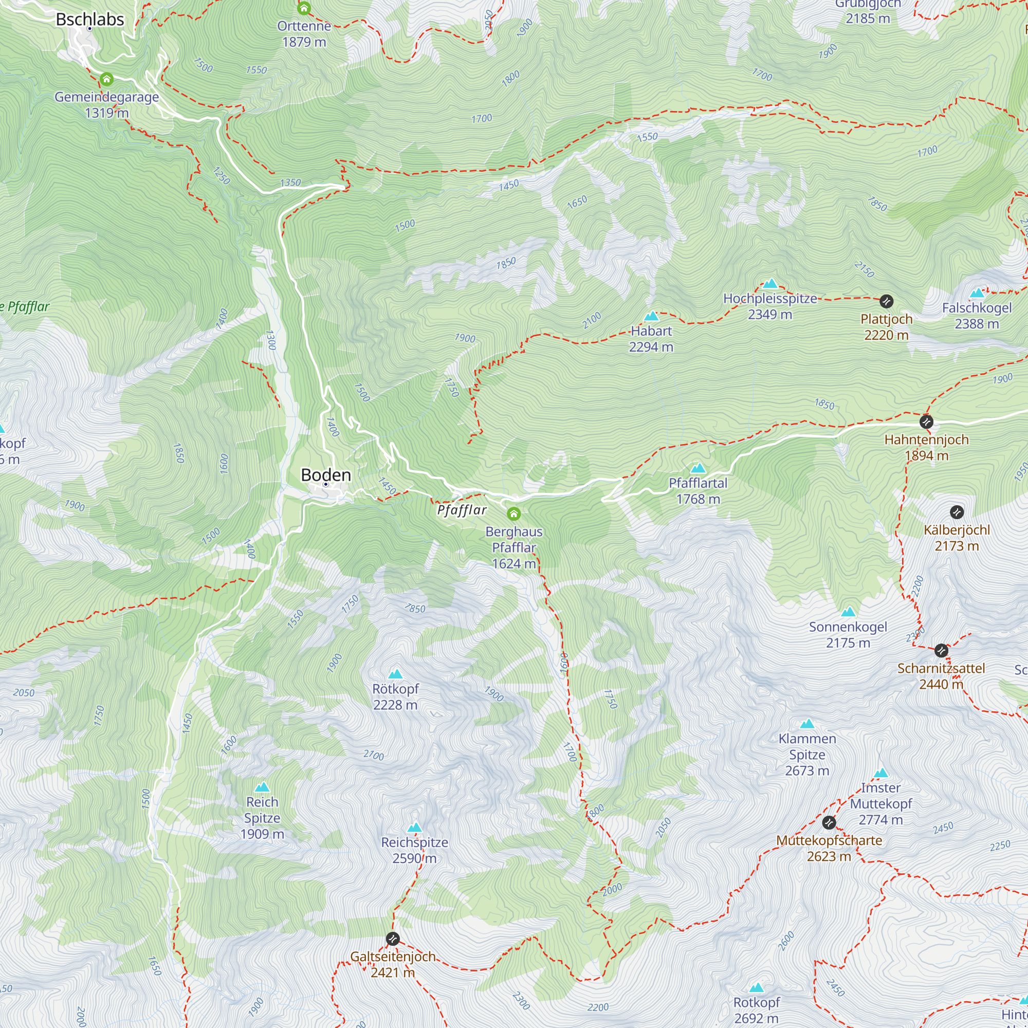 Berghaus Pfafflar map