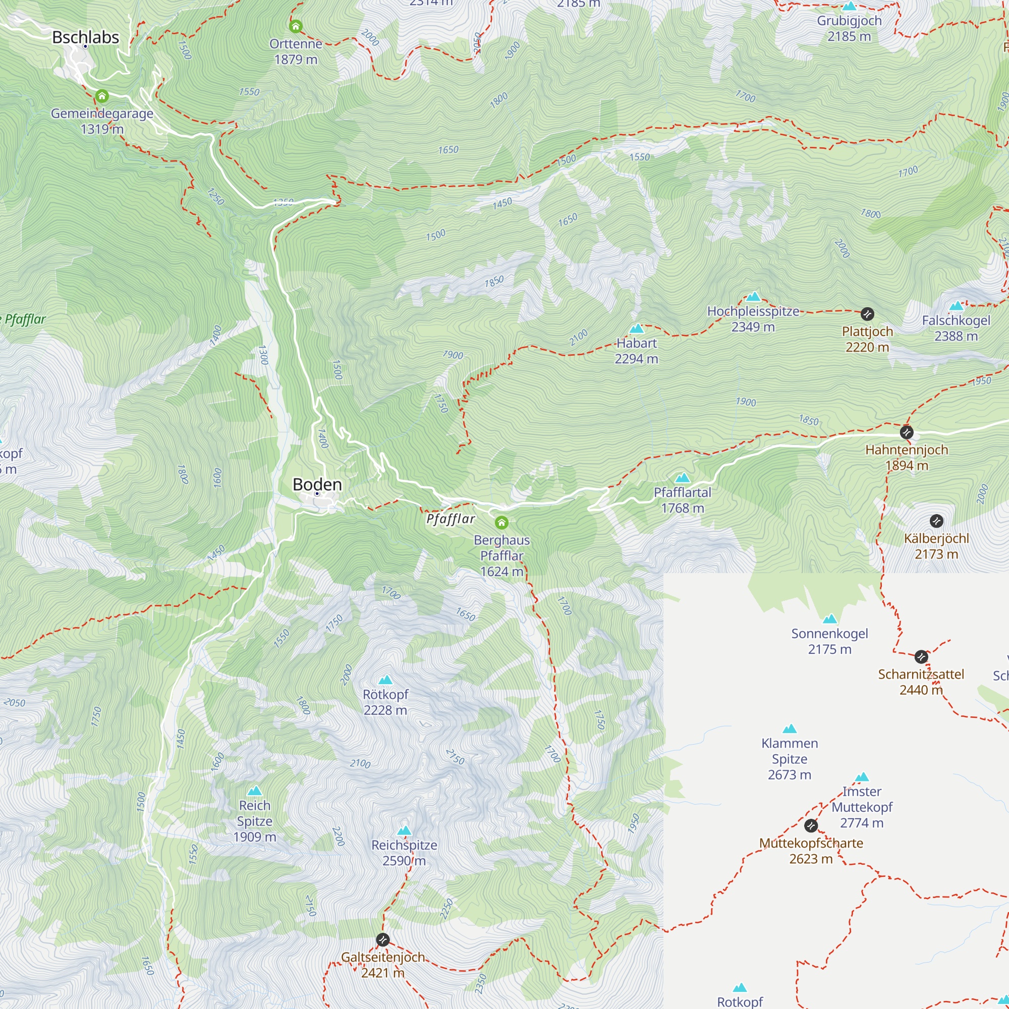 Mei Dahuam - Berghütte Pfafflar map