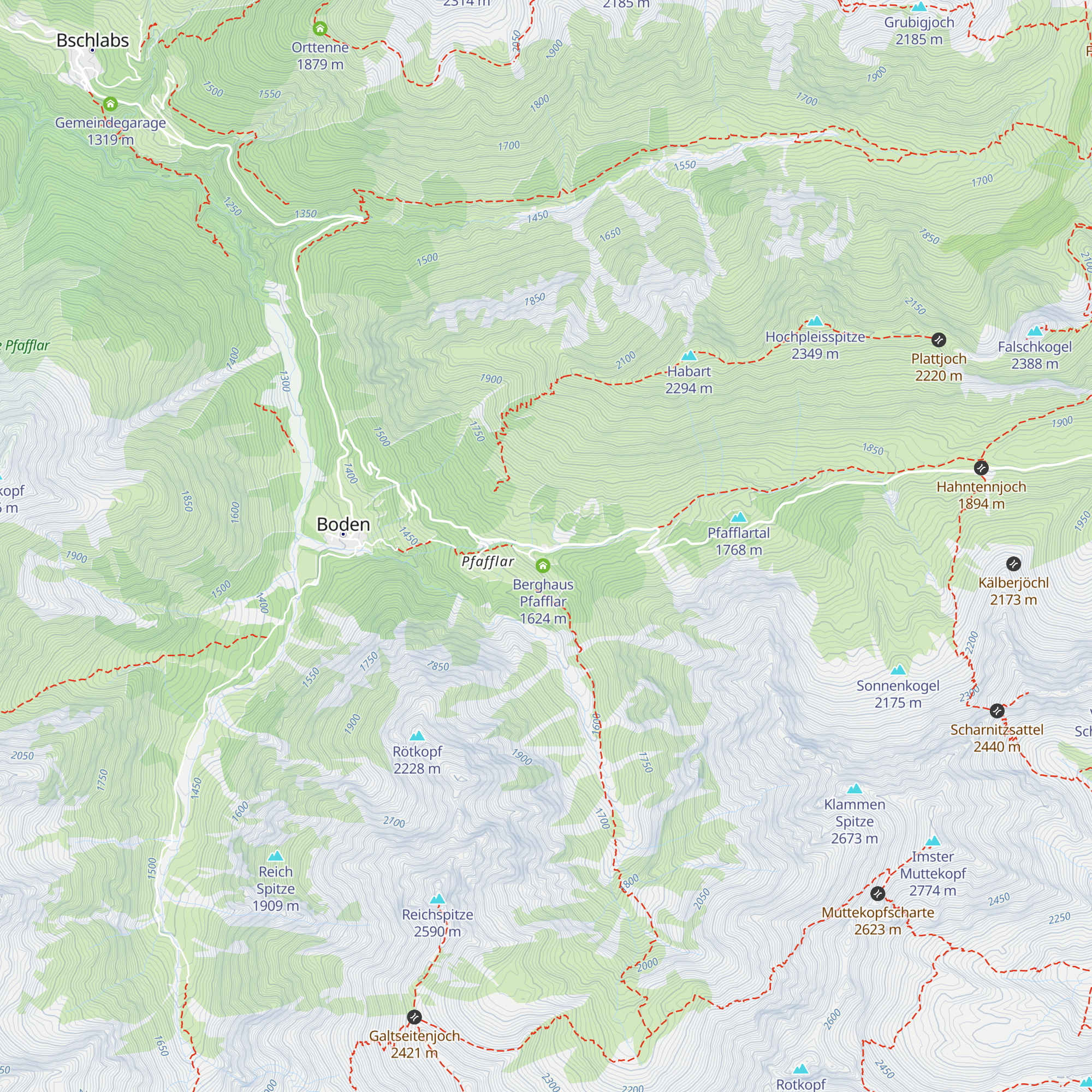 Mei Dahuam - Berghütte Pfafflar map