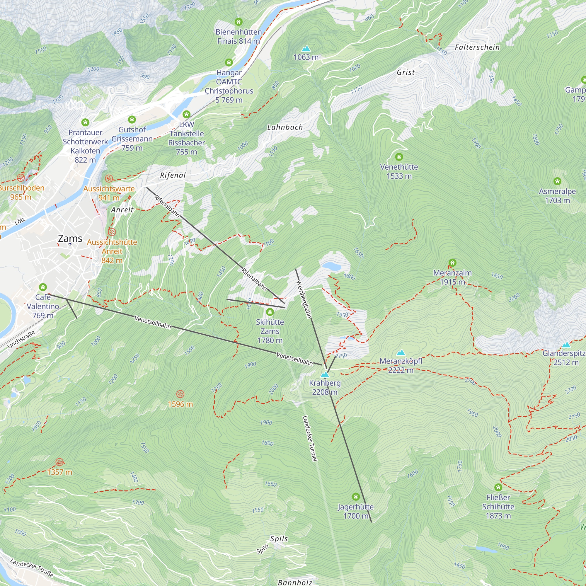Zammer Alm map
