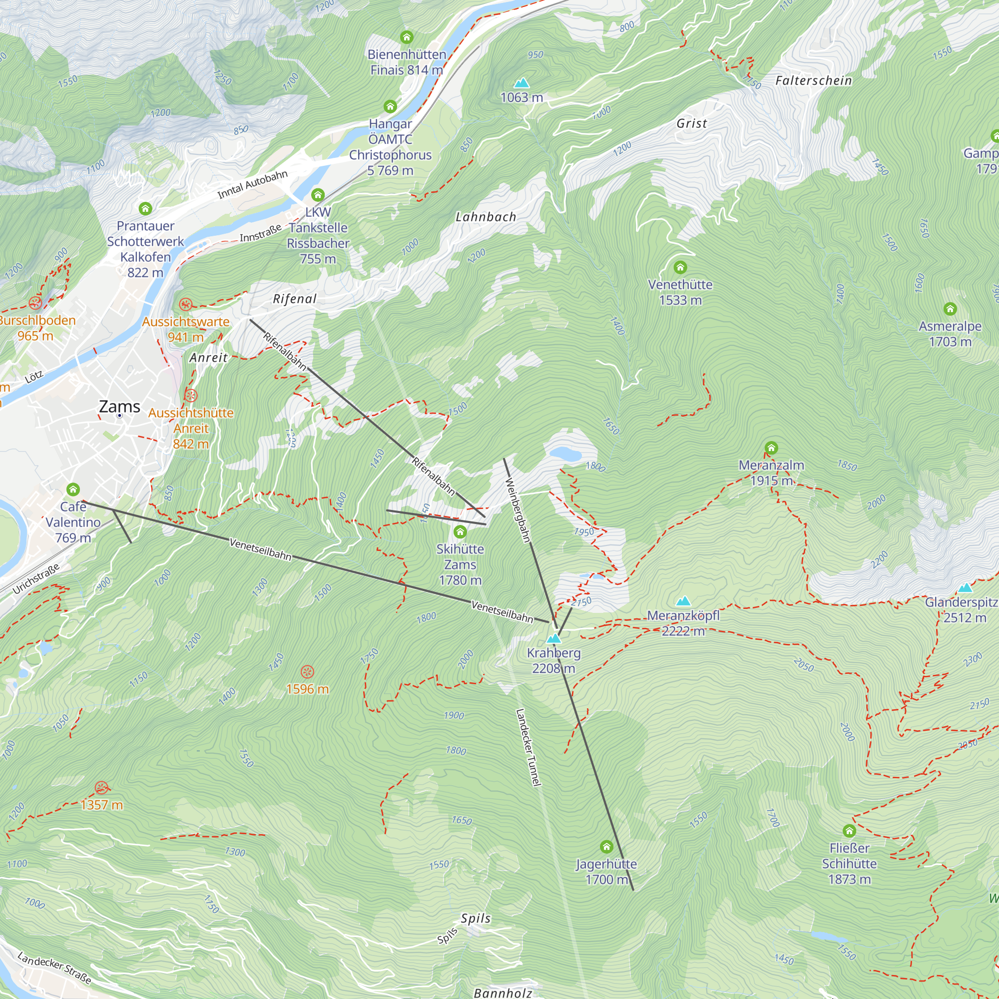 Zammer Alm map