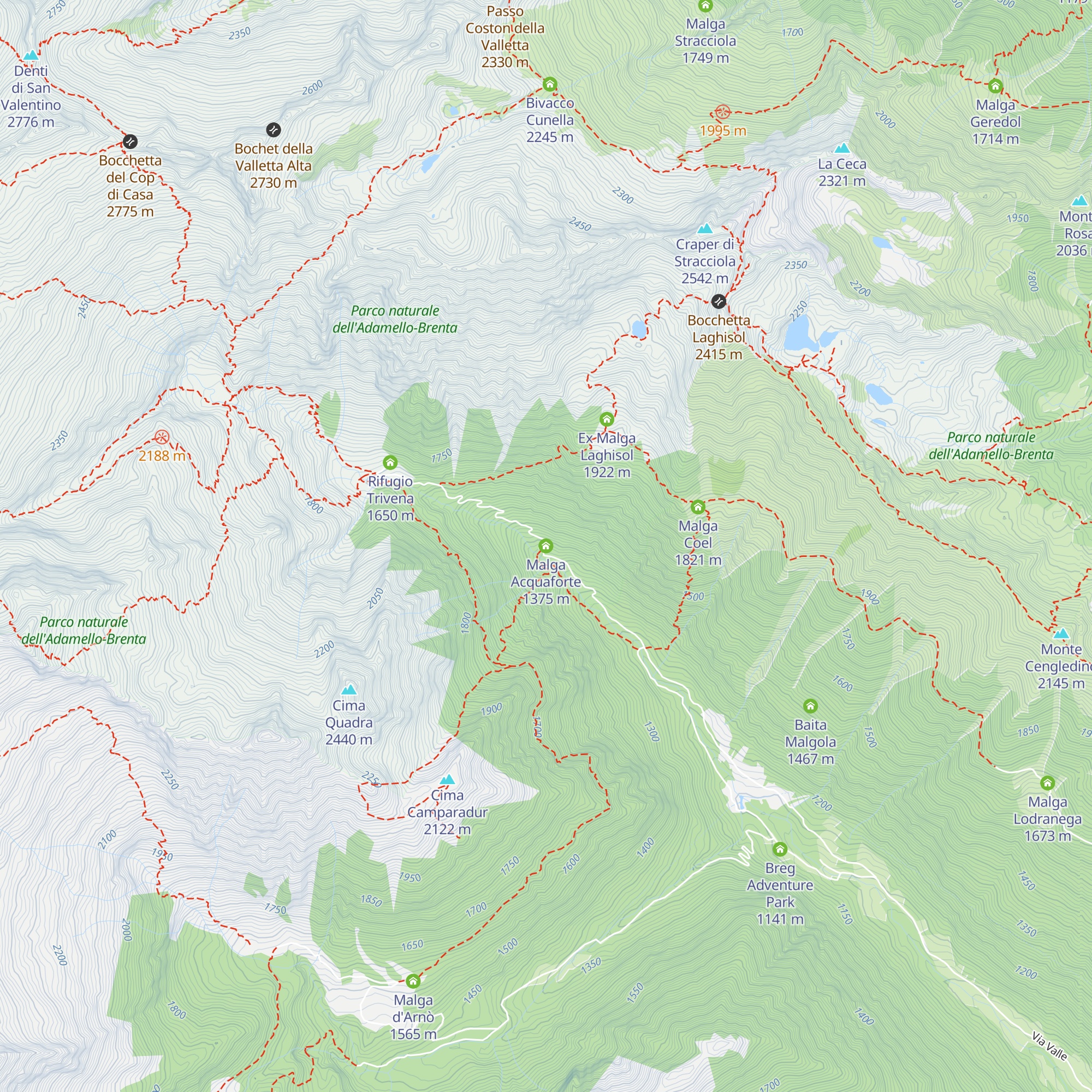 Malga Acquaforte map