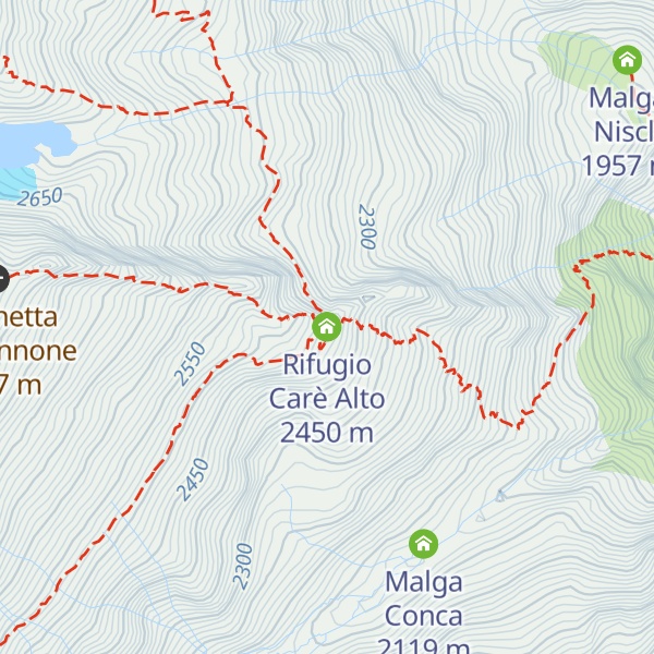 Map of Rifugio Carè Alto