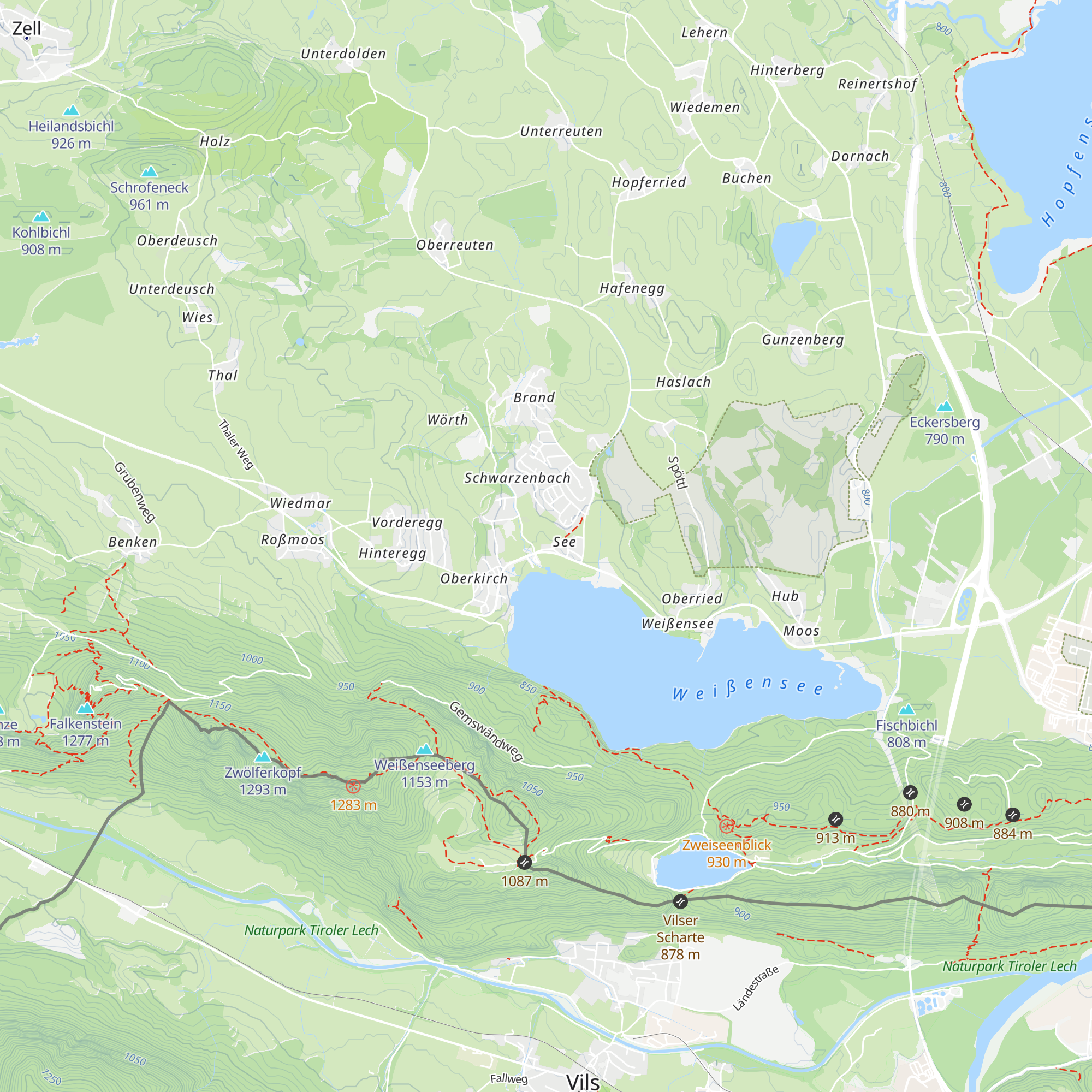 Tourist Info Punkt Weißensee map