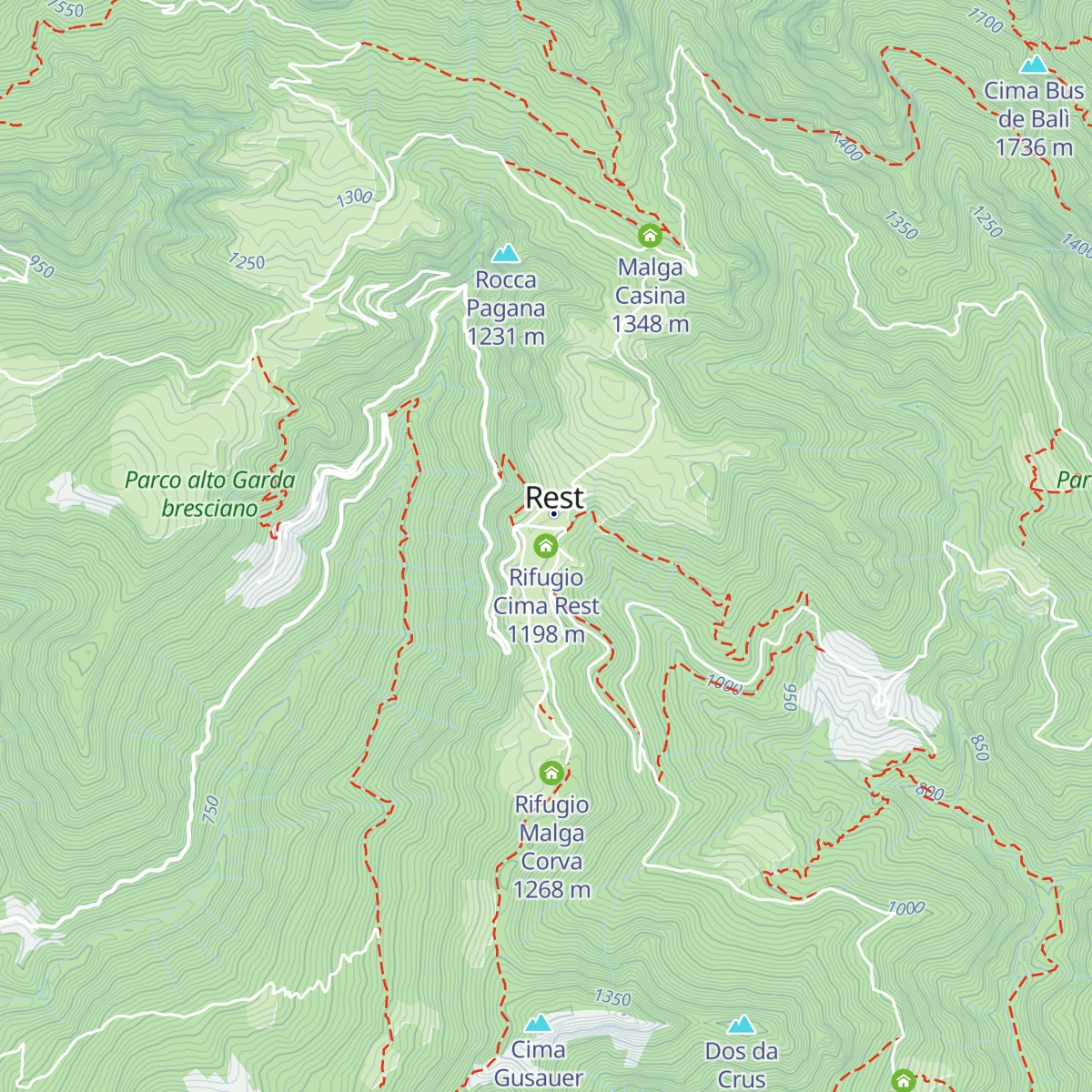 Rifugio Cima Rest map