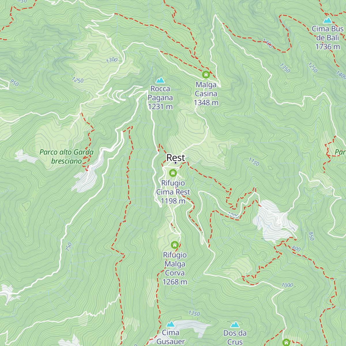 Rifugio Cima Rest map
