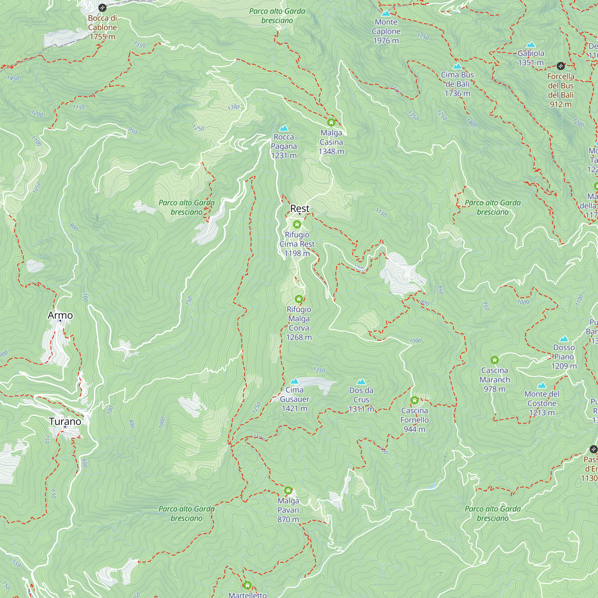 Rifugio Malga Corva map